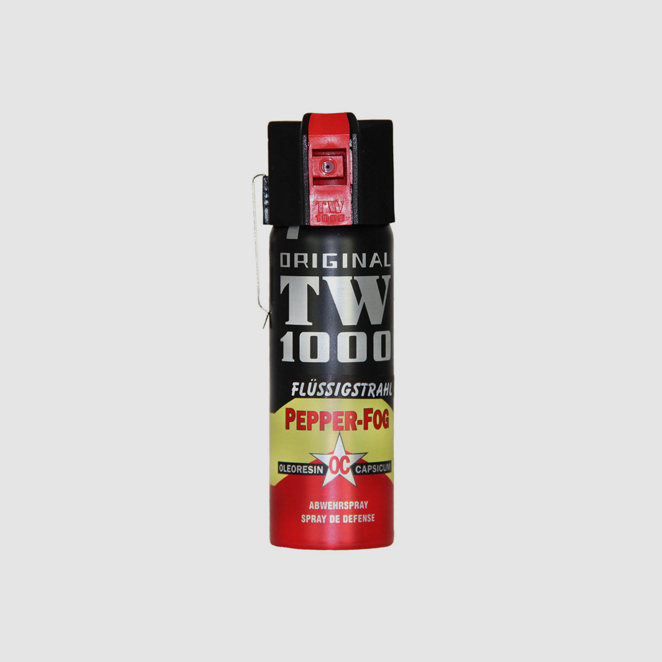 Pfefferspray Tierabwehrspray TW1000 FlĂĽssigstrahl Pepper Fog, mit Clip, Inhalt 63 ml
