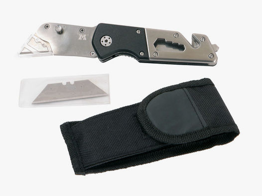 Rettungsmesser MyTool Cuttermesser klappbar Gurtschneider Glasbrecher Clip und Tasche