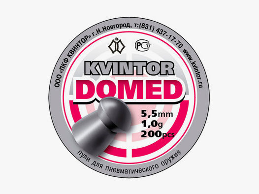 Rundkopf Diabolo Kvintor Domed, glatt, 1,0 g, Kaliber 5,5 mm, 200 StĂĽck
