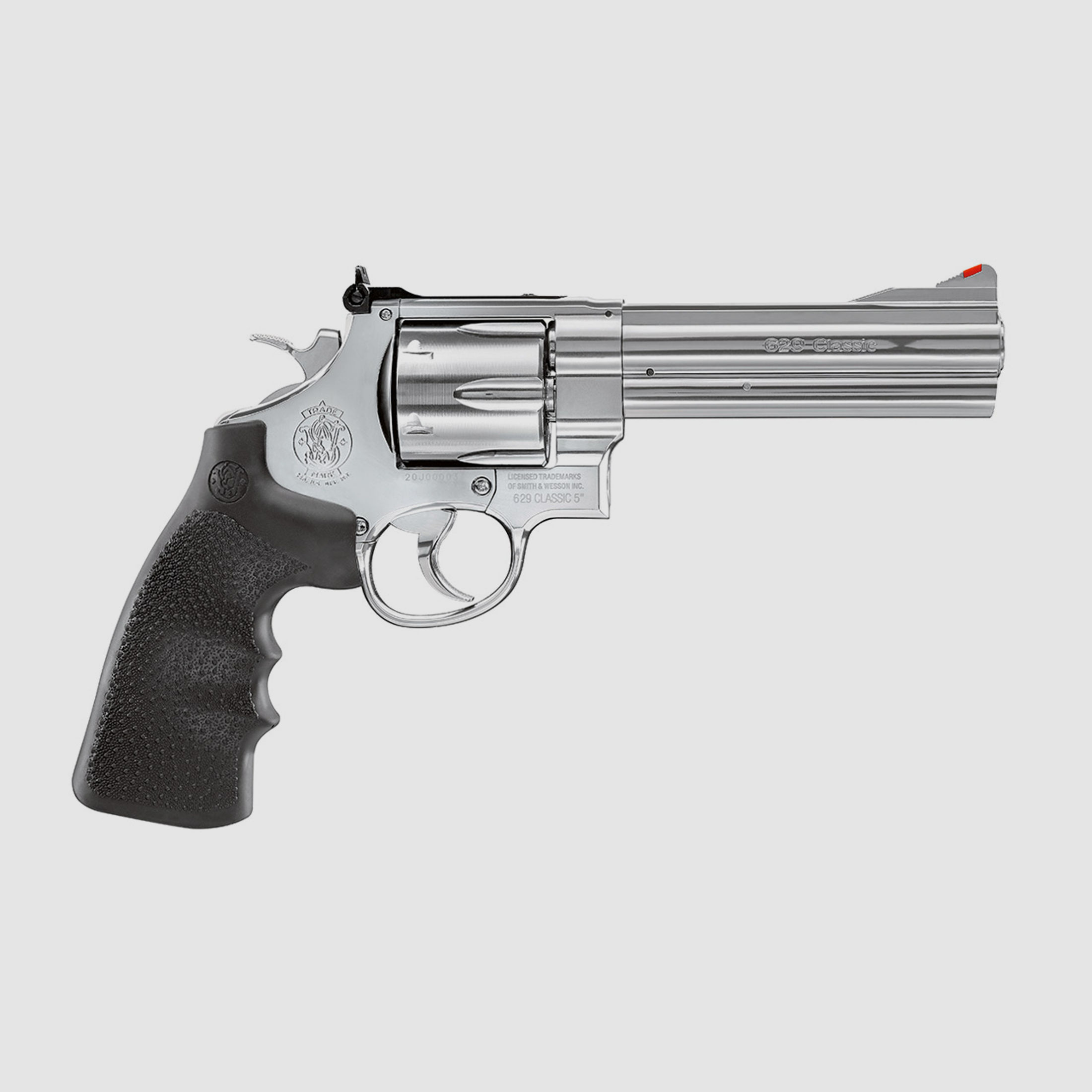 CO2 Softair Revolver Smith & Wesson 629 Classic 5 Zoll Steel-Finish schwarze Griffschalen Kaliber 6 mm BB (P18)