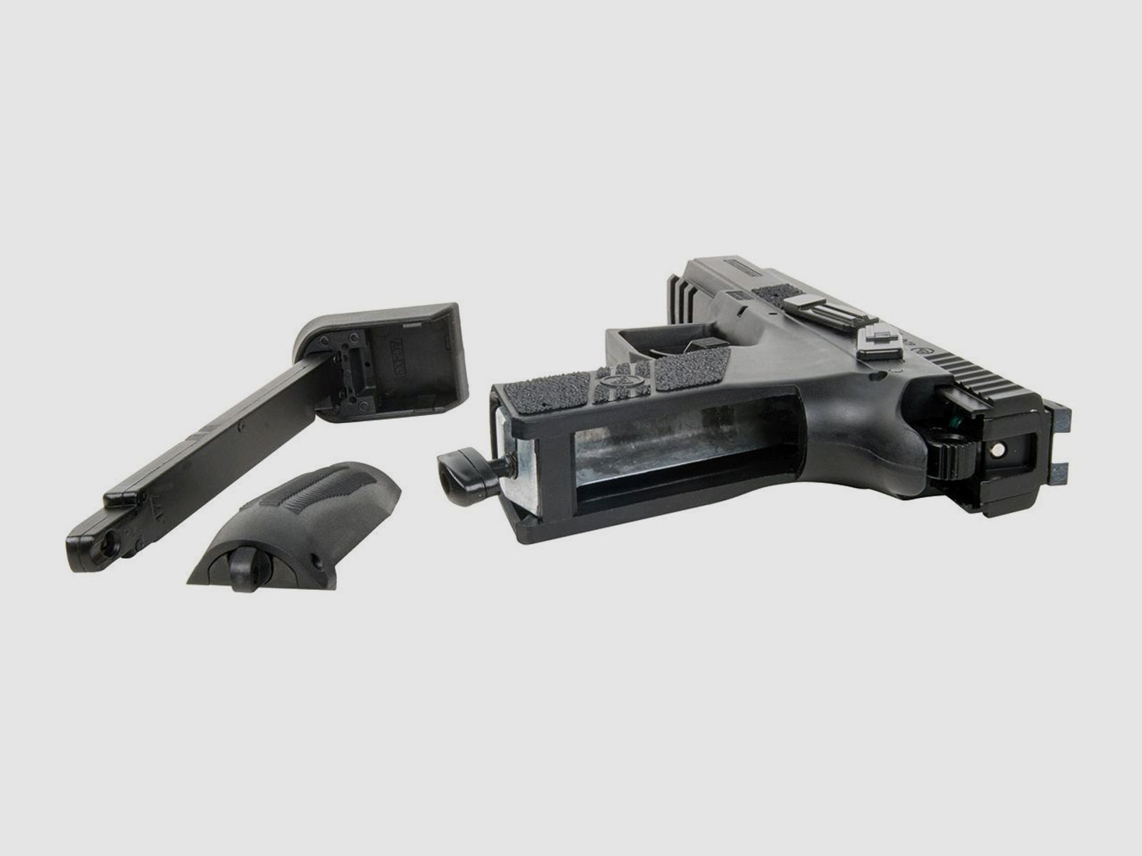 CO2 Pistole CZ 75 P-07 Duty Blow Back schwarz Metallschlitten Kaliber 4,5 mm BB (P18)+ SchalldĂ¤mpfer Adapter