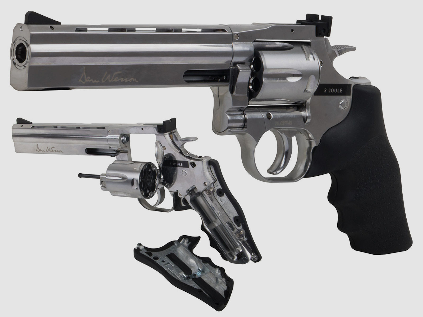 CO2 Revolver ASG Dan Wesson 715 silber 6 Zoll Kaliber 4,5 mm BB (P18)