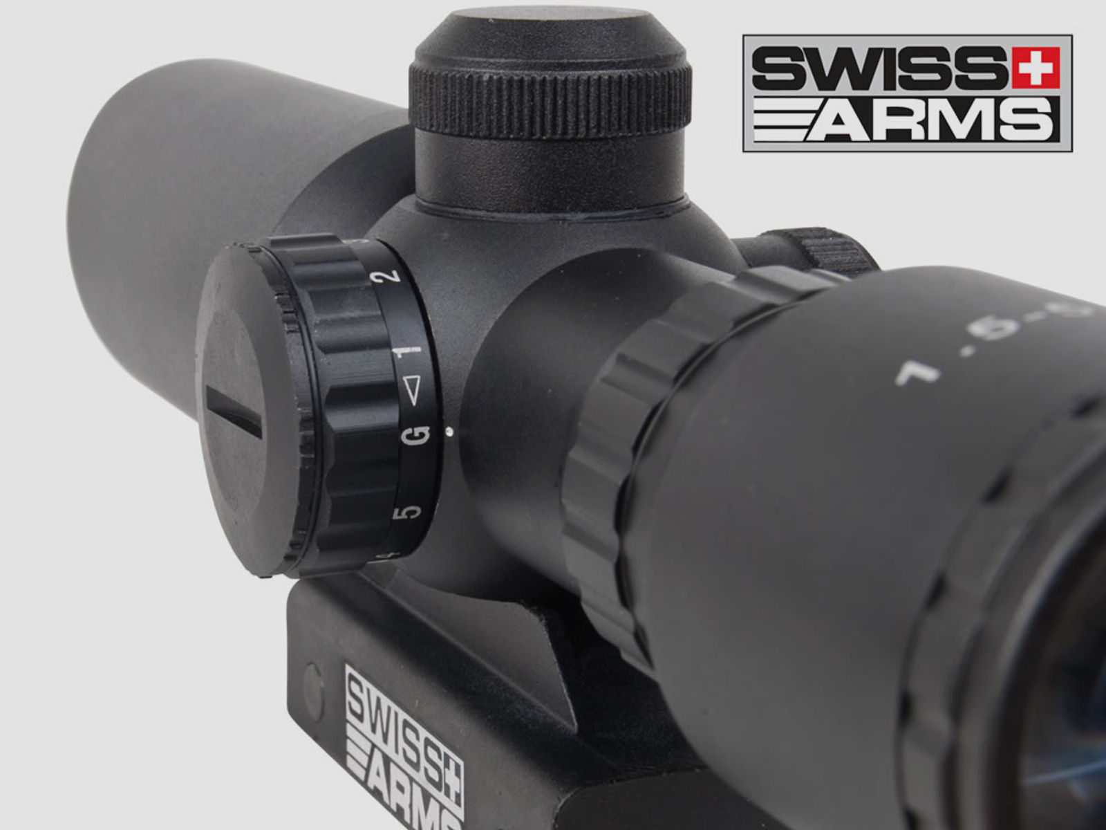 SWISS ARMS Zielfernrohr 1,5-5x32 IR, Mil-Dot-Absehen beleuchtet, inkl. Weavermontage