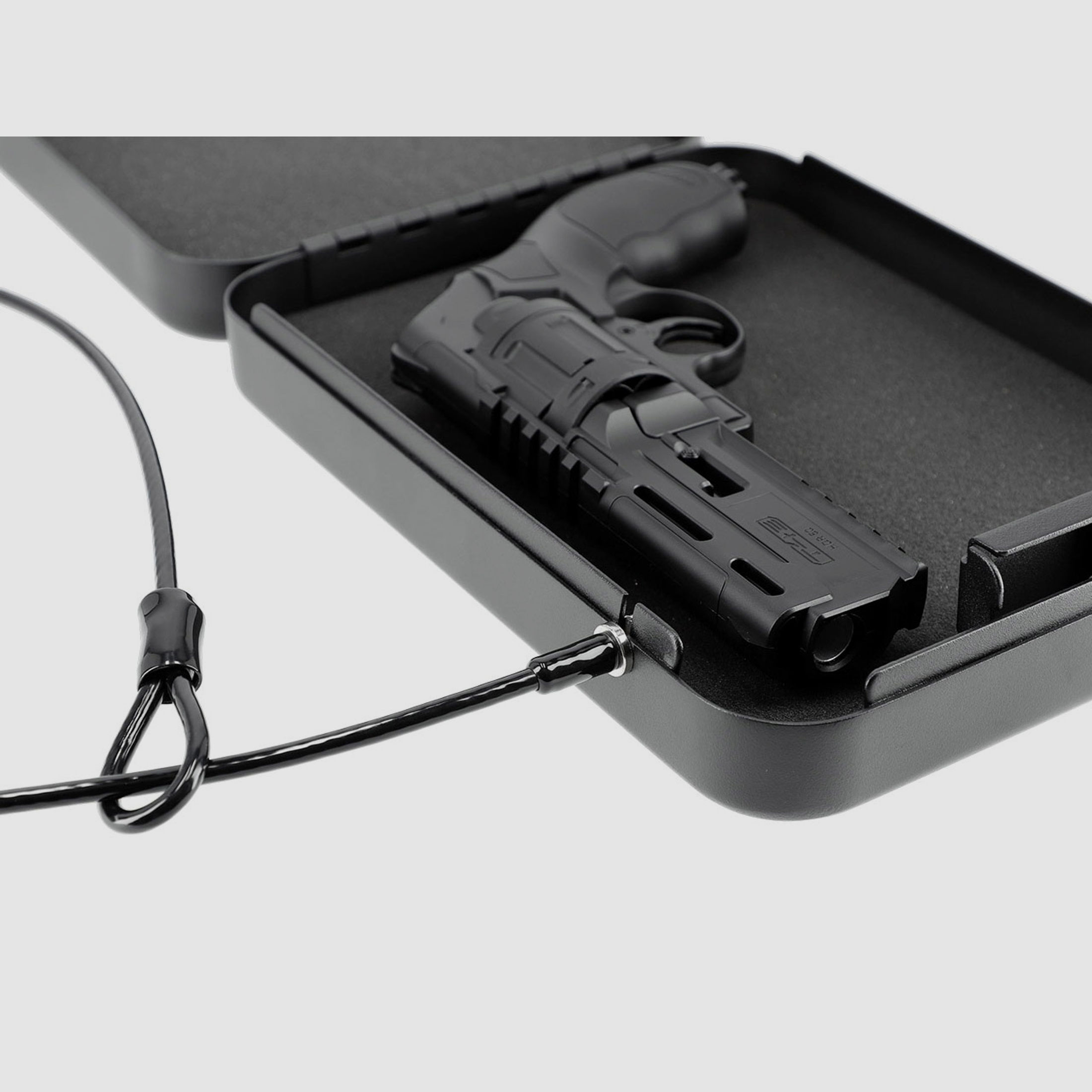 Waffentresor Umarex Handgun Safe L mit Stahlseil und Zahlenschloss 22 x 30 x 6,8 cm