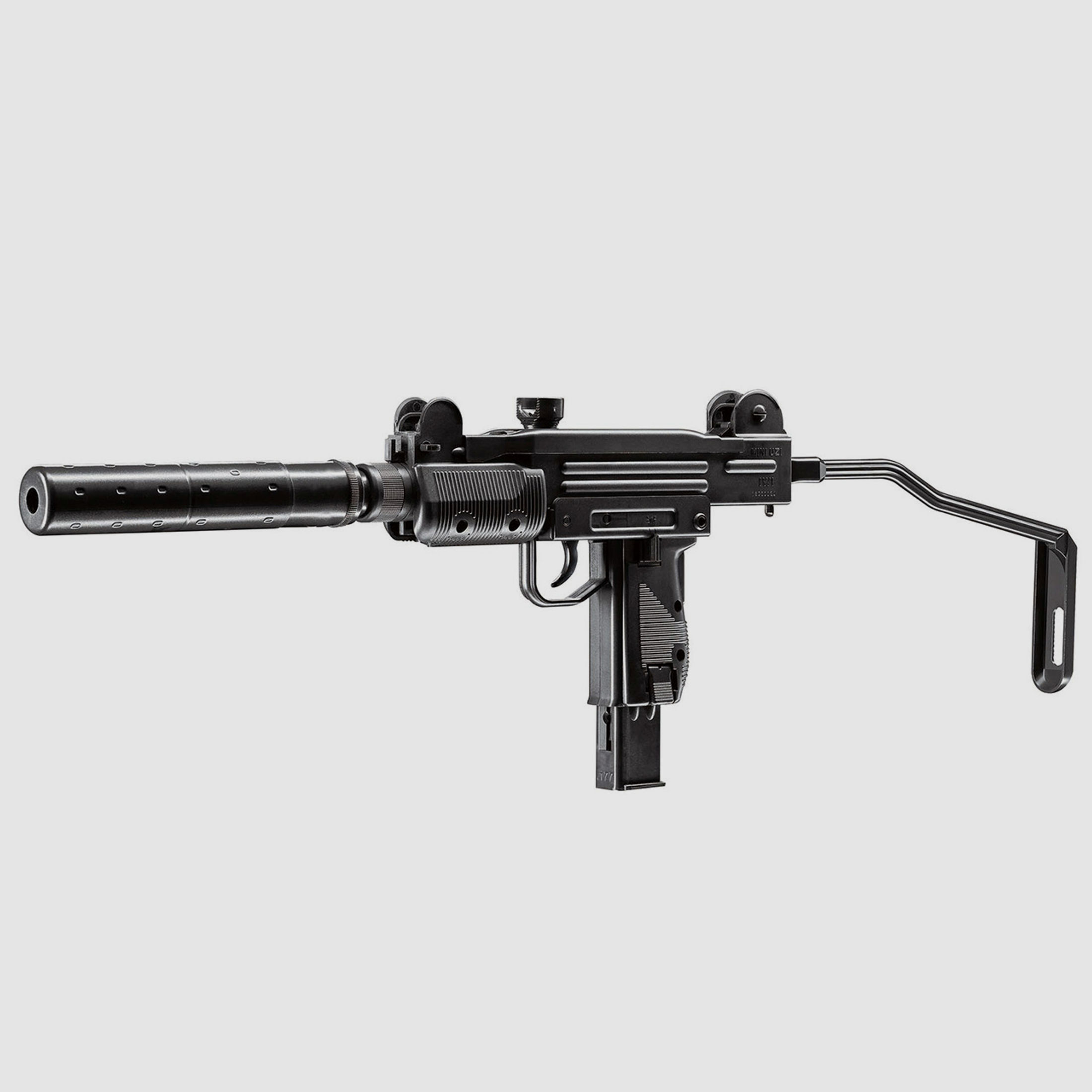CO2 Maschinenpistole Umarex IWI Mini UZI SchalldĂ¤mpferatrappe Kaliber 4,5 mm BB (P18)