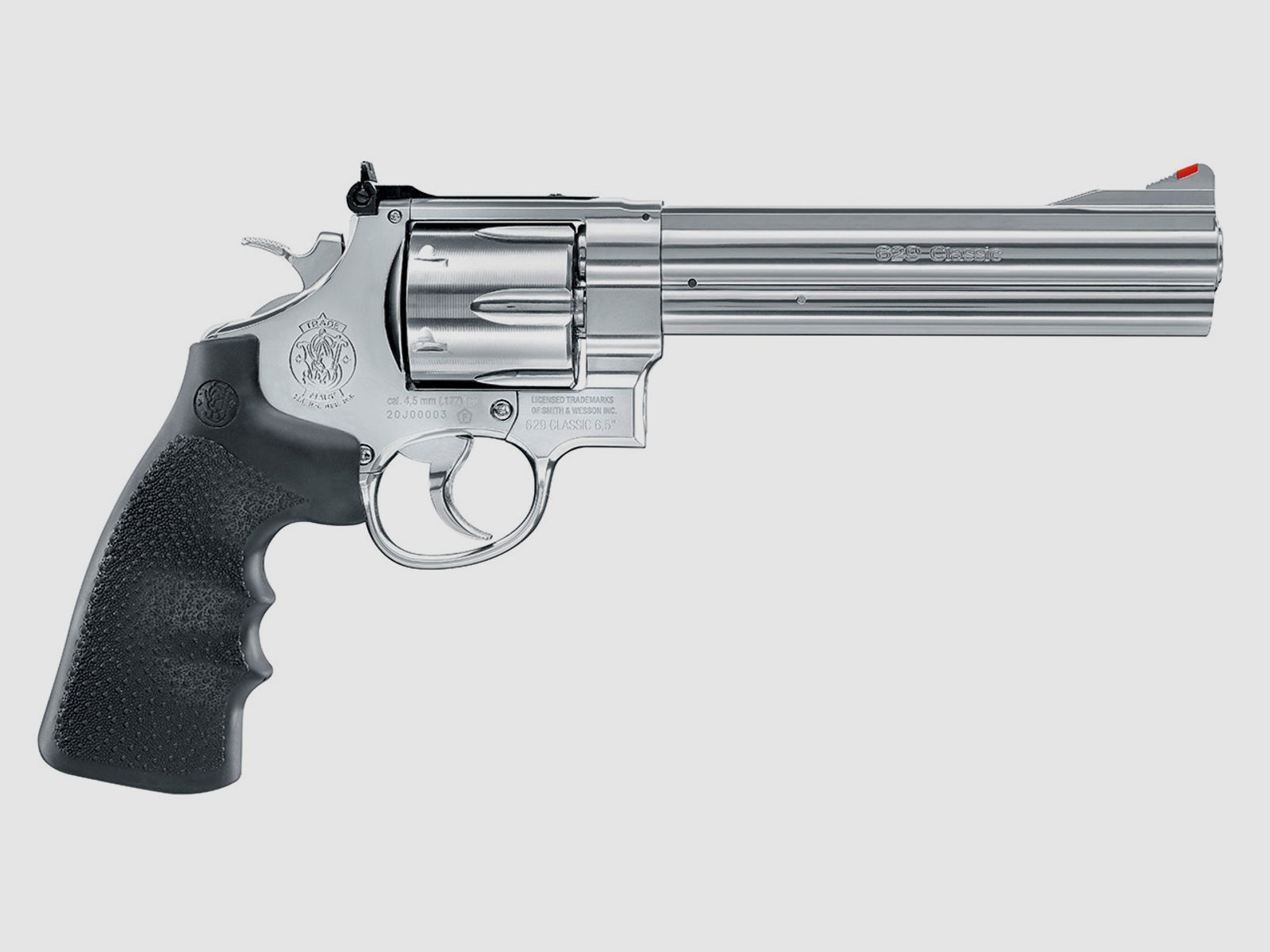 CO2 Revolver Smith & Wesson 629 Classic 6,5 Zoll Steel Finish schwarze Griffschalen Kaliber 4,5 mm Diabolo (P18)