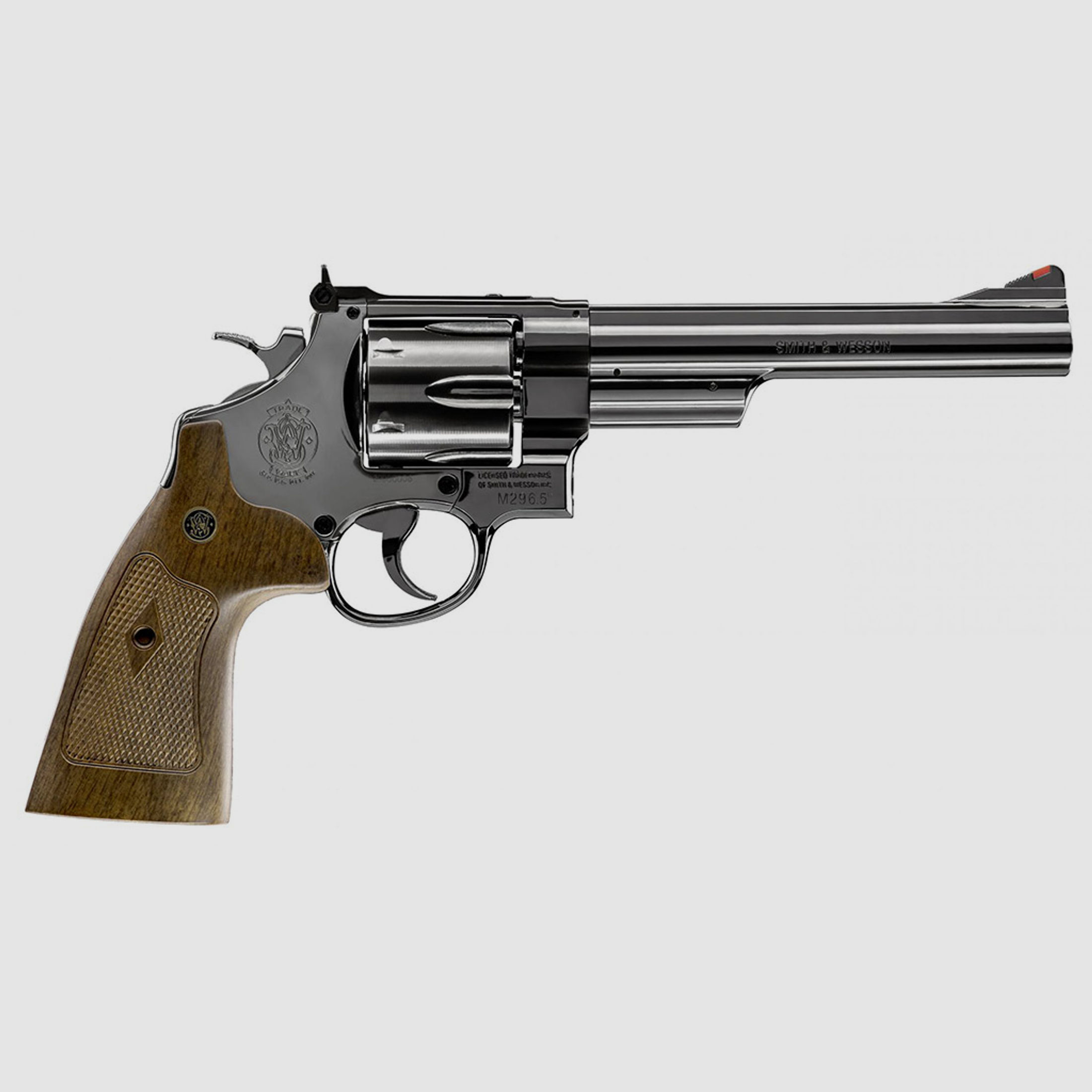 CO2 Revolver Smith & Wesson M29 6.5 Zoll hochglanzbrĂĽniert braune Griffschalen Kaliber 4,5 mm BB (P18)