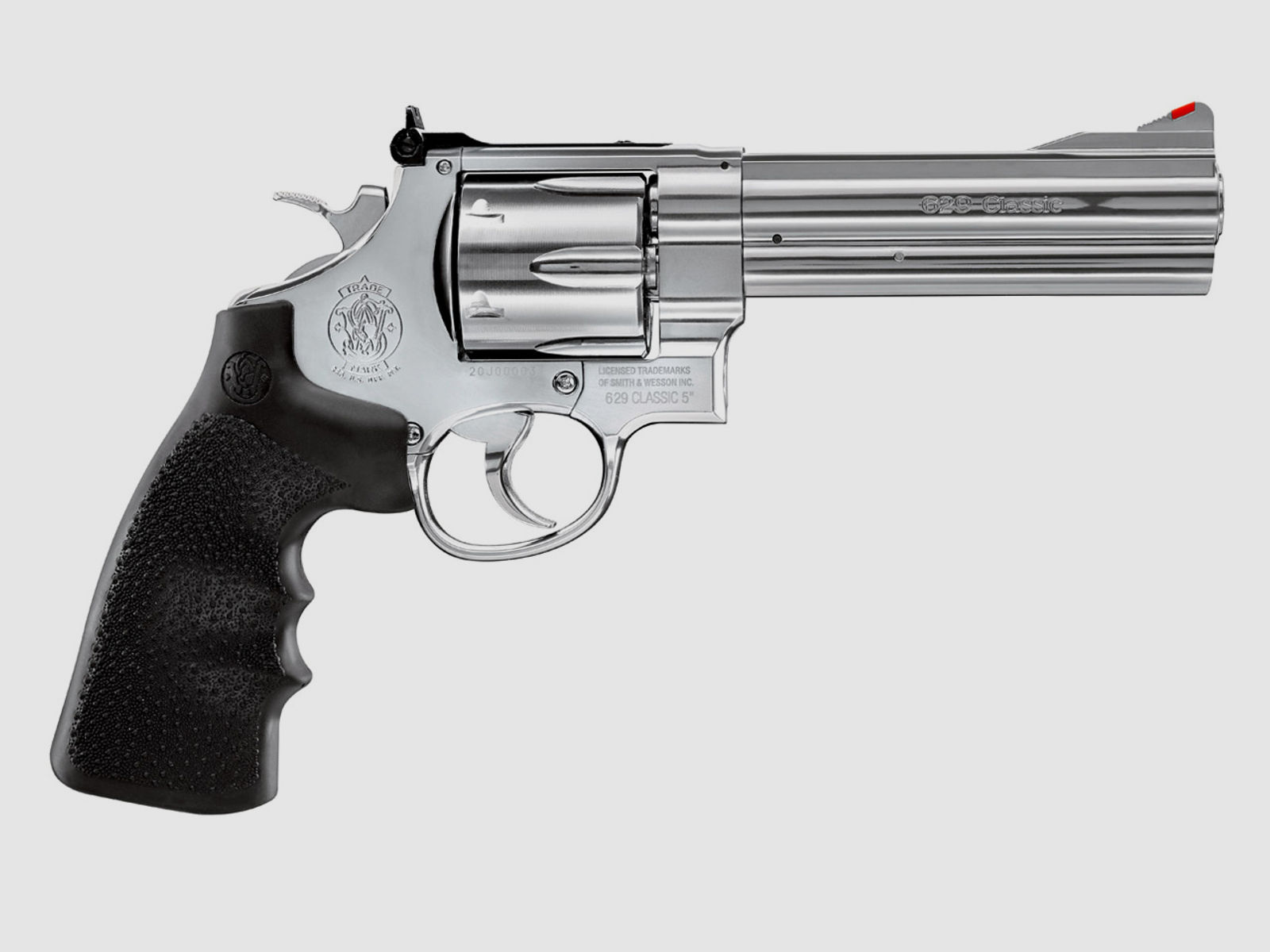 CO2 Revolver Smith & Wesson 629 Classic 5 Zoll Steel Finish schwarze Griffschalen Kaliber 4,5 mm BB (P18)