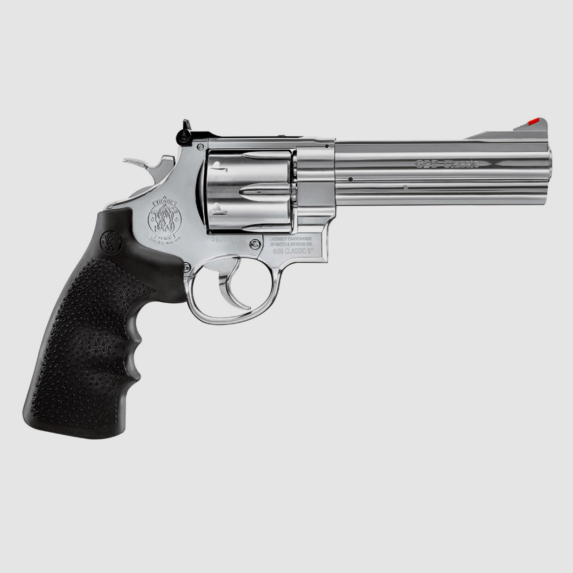 CO2 Revolver Smith & Wesson 629 Classic 5 Zoll Steel Finish schwarze Griffschalen Kaliber 4,5 mm BB (P18)