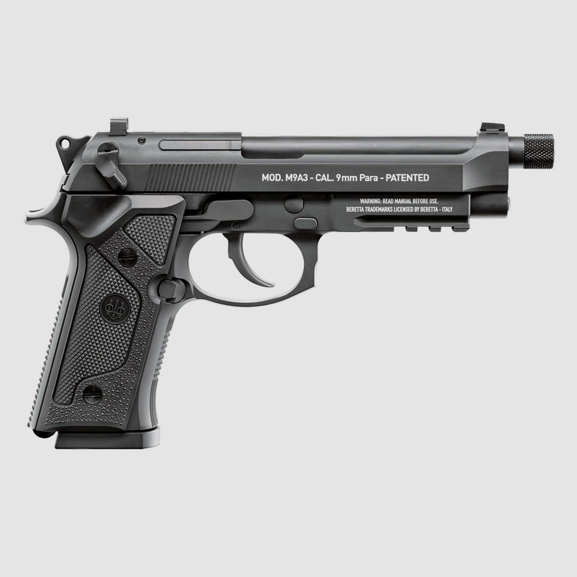 CO2 Pistole Beretta  M9A3 FM schwarz Vollmetall Blowback Kaliber 4,5 mm BB (P18)