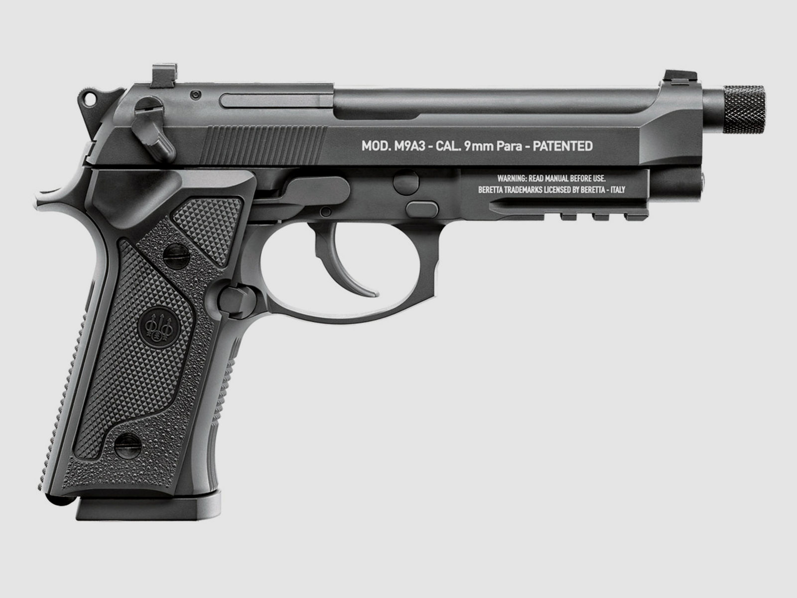 B-Ware CO2 Pistole Beretta  M9A3 FM schwarz Vollmetall Blowback Kaliber 4,5 mm BB (P18)