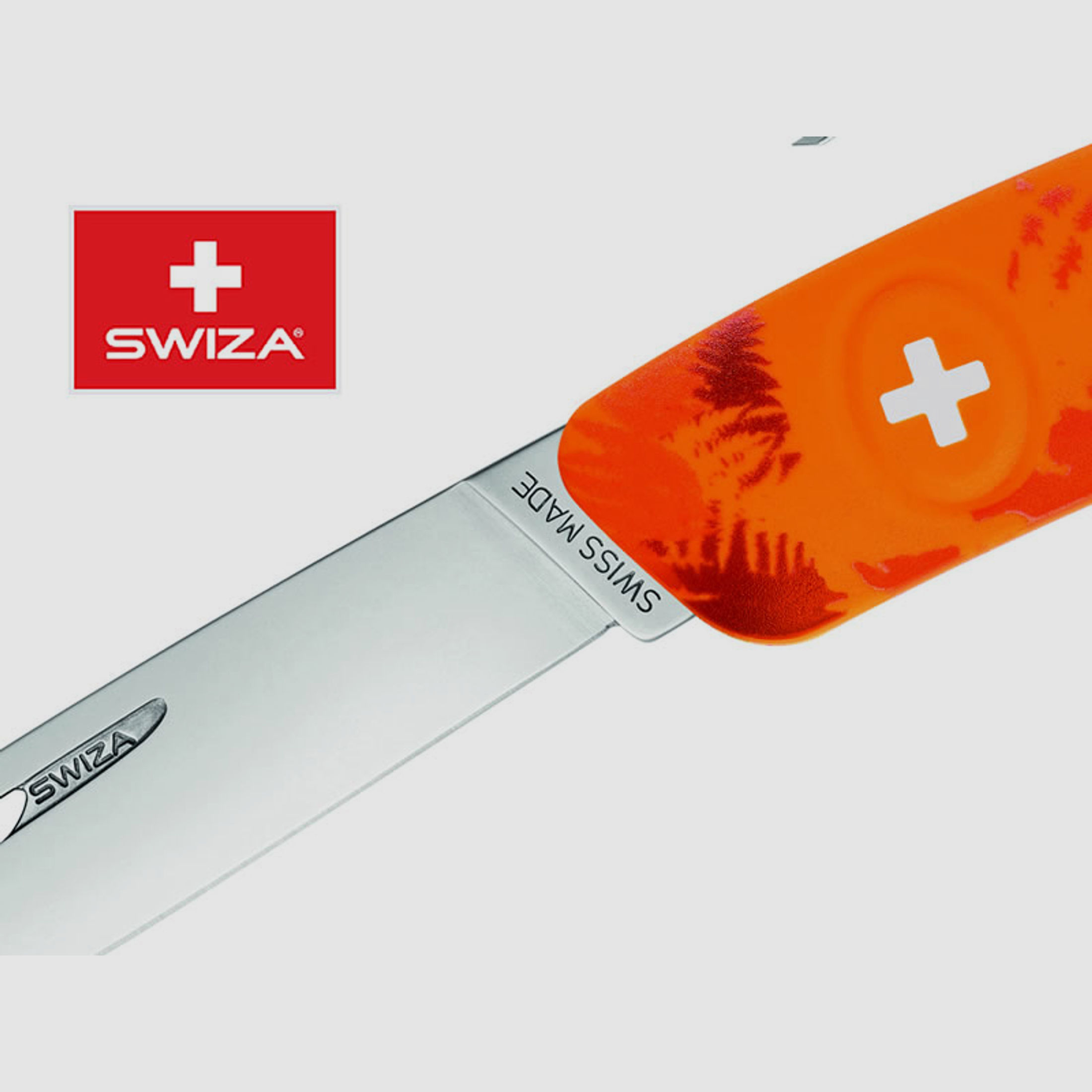 SWIZA Schweizer Messer FILIX D01 CAMO FARN ORANGE, Edelstahl 440, 6 Funktionen, Korkenzieher