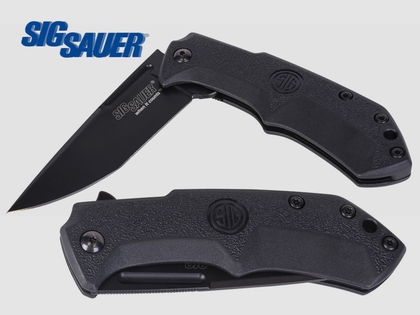 Taschenmesser Sig Sauer M1 TAN, Tactical Folding Knife, Droppoint-Klinge 90 mm, GĂĽrtelclip