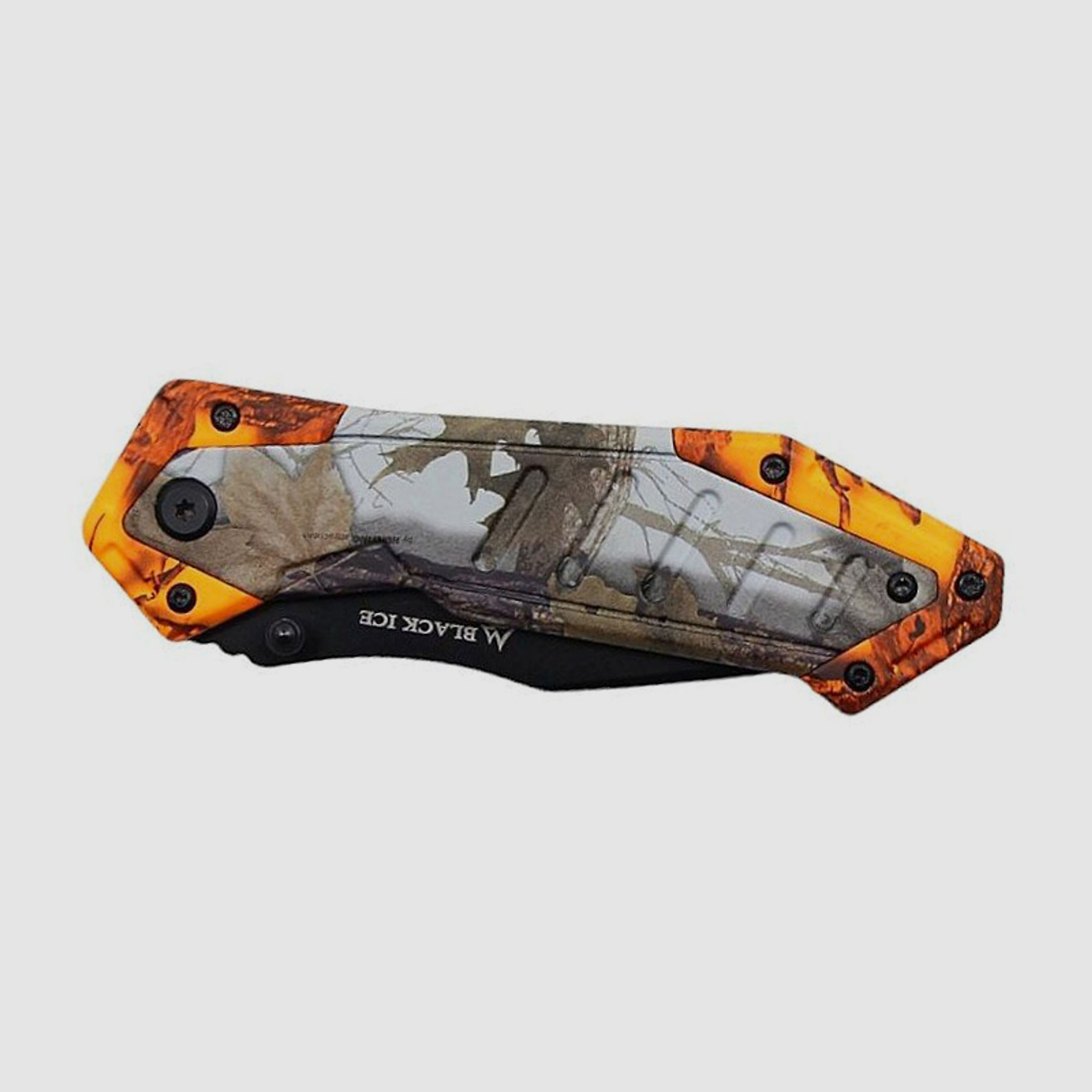 Einhandmesser Black Ice Orange Hunter Stahl 440er KlingenlĂ¤nge 9 cm Signal-Camogriffschalen (P18)