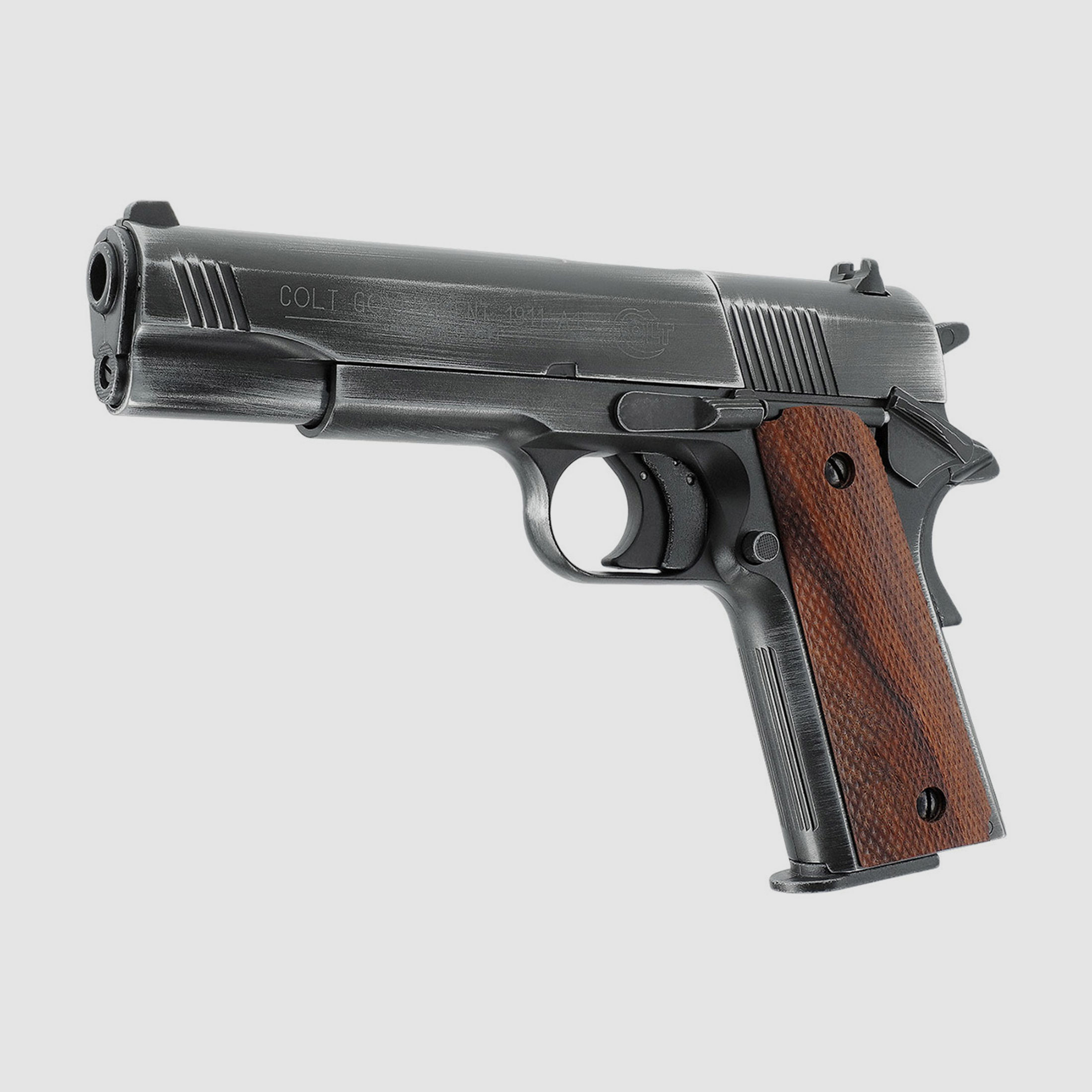 CO2 Pistole Colt Government 1911 A1 Antik-Finish Holzgriffschalen Kaliber 4,5 mm Diabolo (P18)