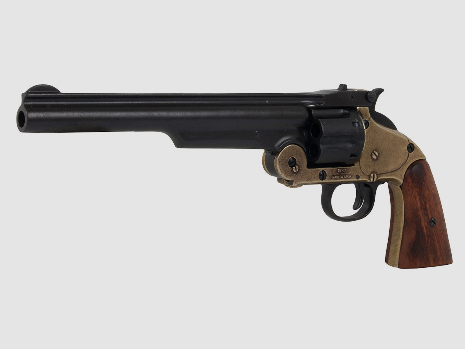Deko Revolver Smith & Wesson Schofield No. 3 USA 1869 schwarz messing