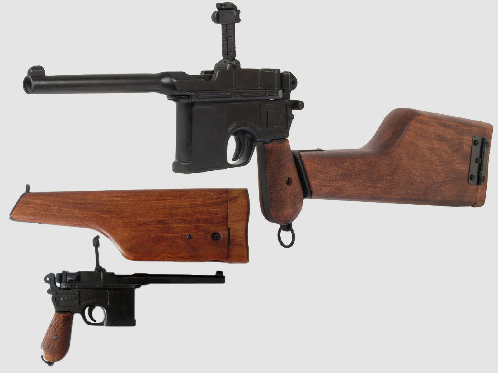 Deko Mauser C96 Automatikpistole mit Gewehranschlagschaft Deutschland 1896 LĂ¤nge 65 cm