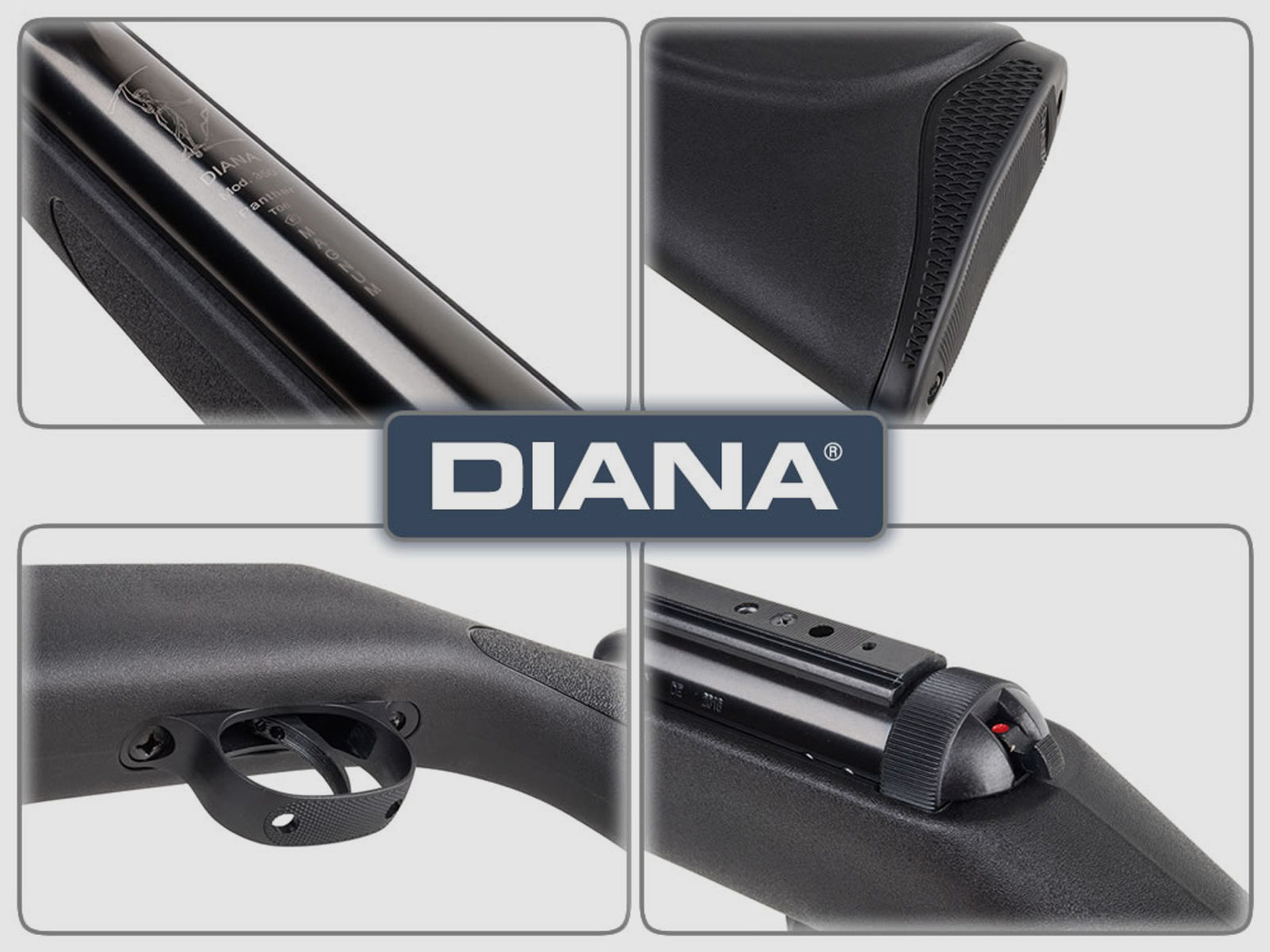 Knicklauf Luftgewehr Diana Panther 350 Magnum schwarzer Kunststoffschaft Kaliber 5,5 mm (P18)