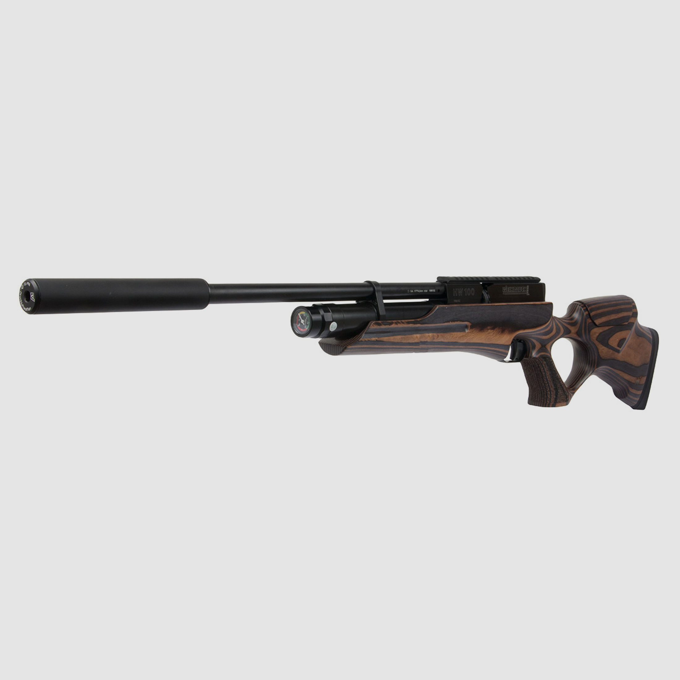 Pressluftgewehr Weihrauch HW 100 TK F.S.B. Carbine verstellbarer Schichtholzlochschaft SchalldĂ¤mpfer Kaliber 4,5 mm (P18)