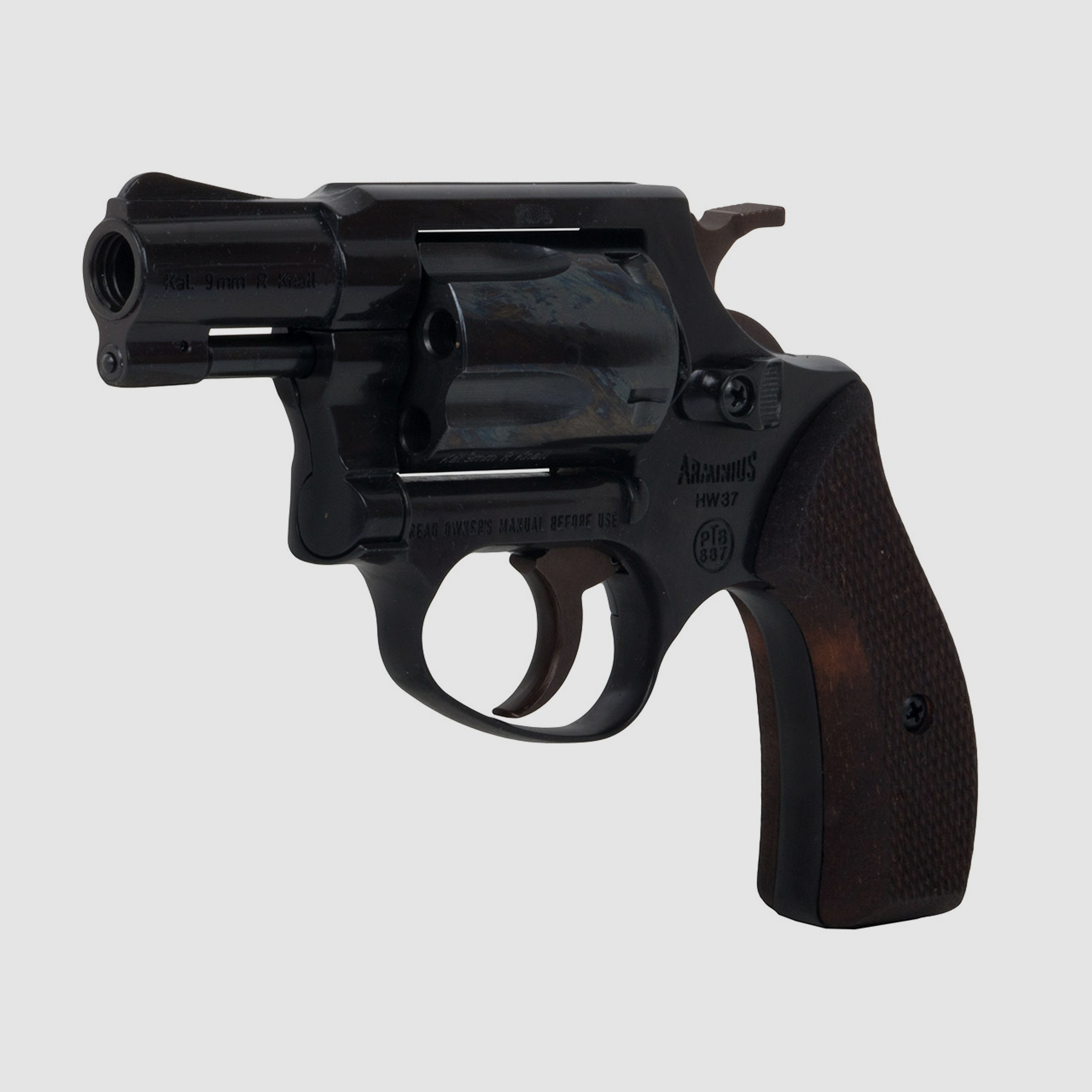 Schreckschuss Revolver Weihrauch Arminius HW 37 Holzgriffschalen Kaliber 9 mm R.K. (P18) + 50 Schuss