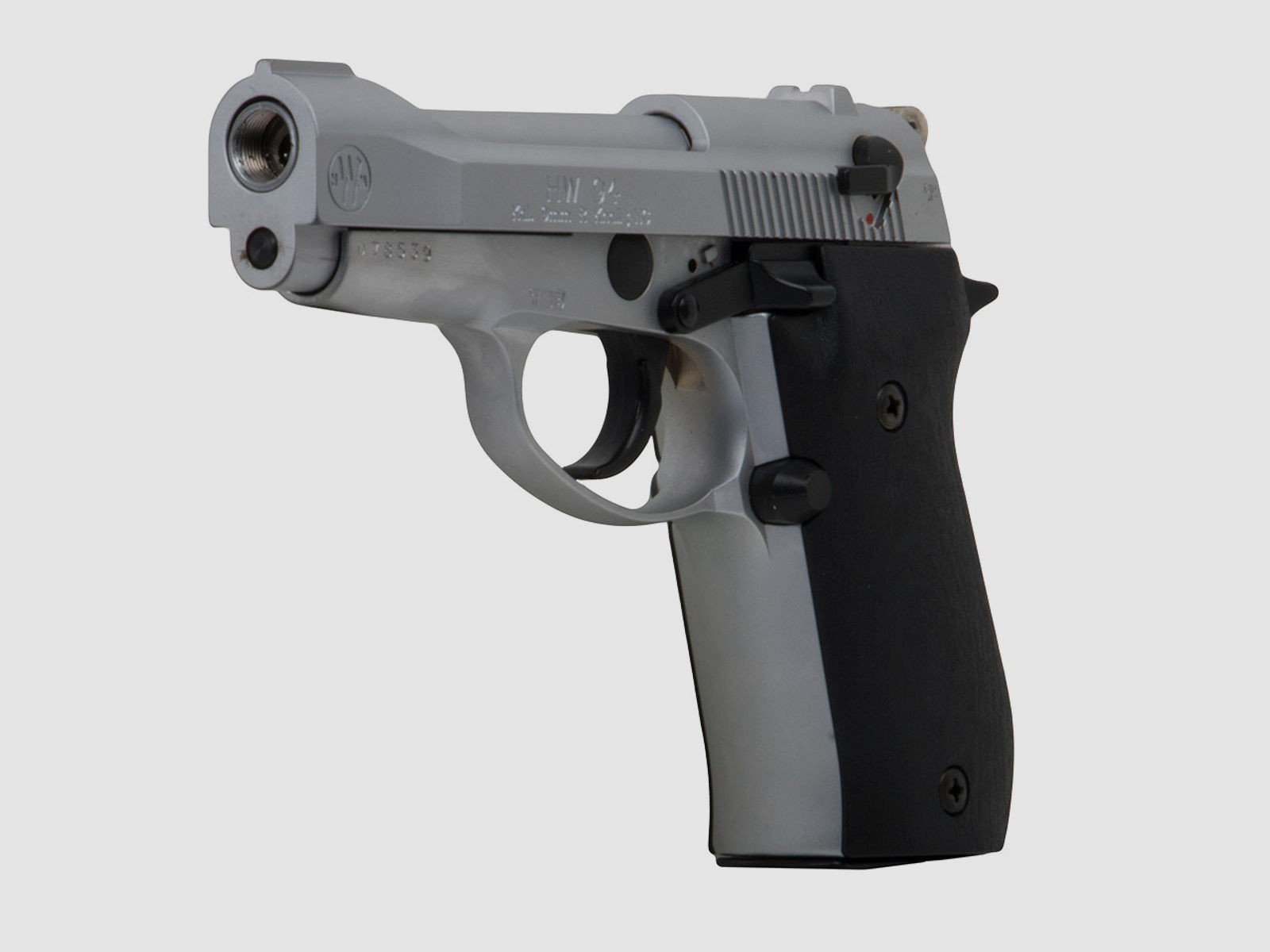 Schreckschuss Pistole Weihrauch HW 94 Stainless Look Kunststoffgriffschalen Kaliber 9 mm R.K. (P18)  + 50 Schuss