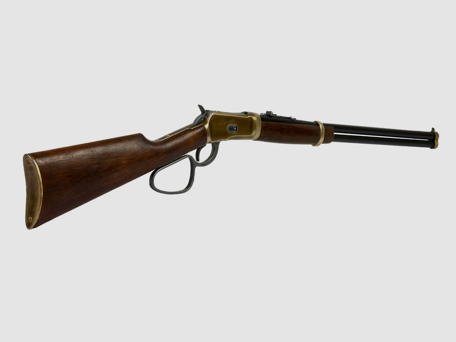 Deko Westerngewehr Kolser Winchester Mod. 92 Carbine Long Range USA 1892 voll beweglich LĂ¤nge 108 cm messing