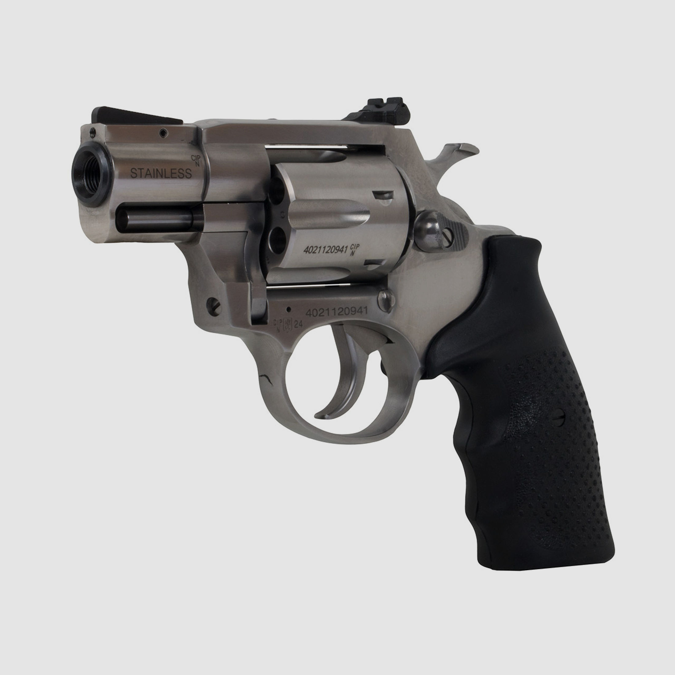 Schreckschuss Revolver Steel Cop S Tac Edelstahl 2 Zoll Vollstahl mit Laufgewinde Kaliber 9 mm R.K. (P18)