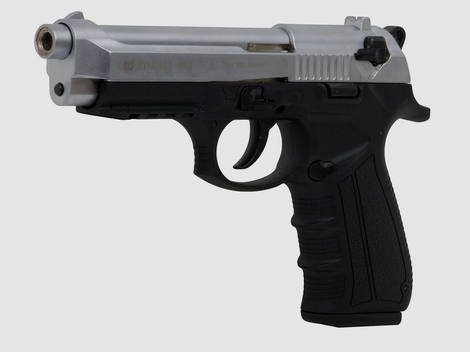 Schreckschuss Pistole Zoraki 918 matt chrom PTB 1024 Kaliber 9 mm P.A.K. (P18)