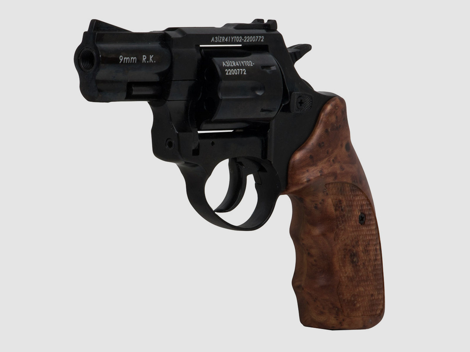 Schreckschuss Revolver Zoraki R1 Shiny Black 2,5 Zoll Holzoptik Griffschalen PTB 1022 Kaliber 9 mm R.K. (P18)