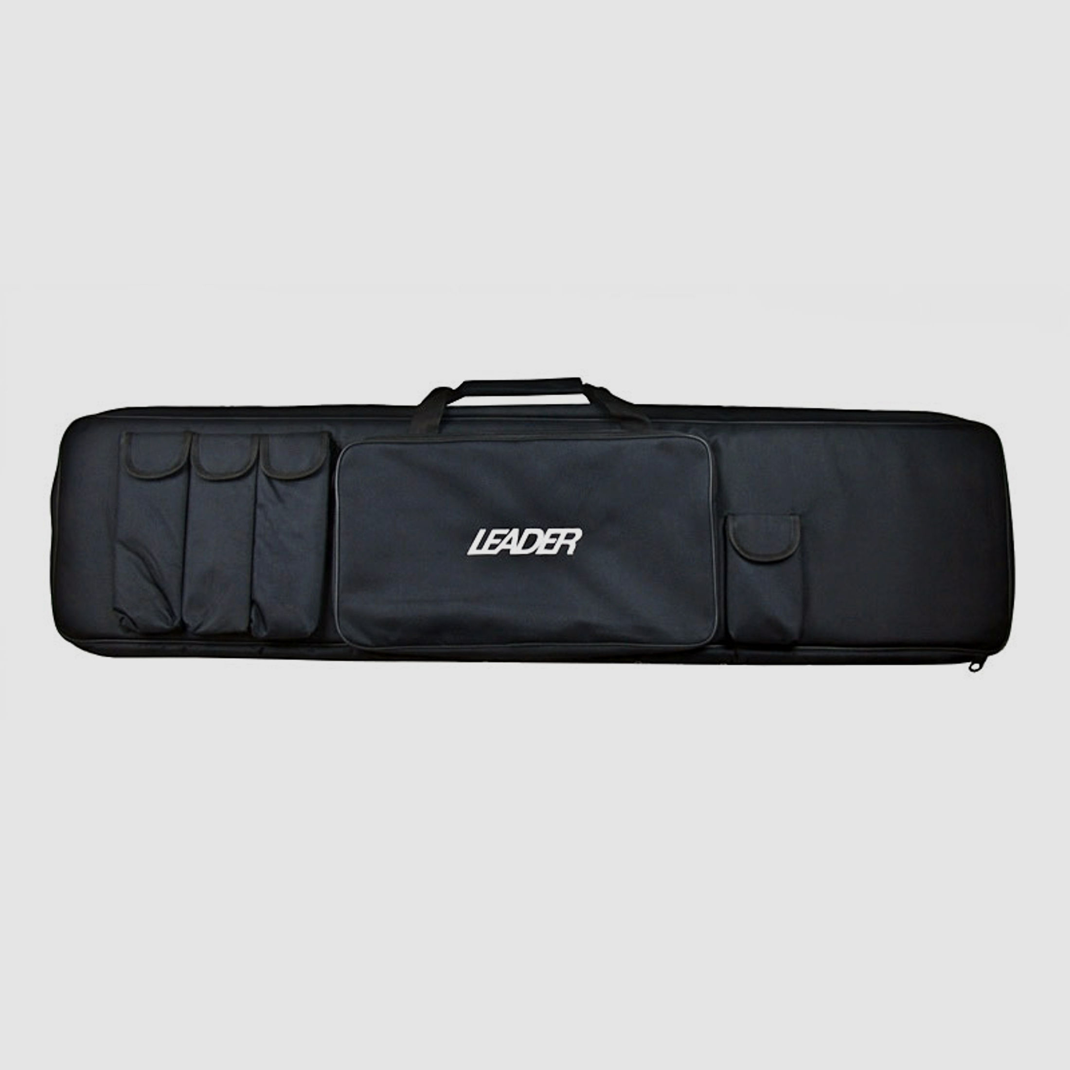 Leader Gewehrfutteral, schwarz, 120 x 28 cm, Nylon, mit aufgesetzten Taschen, stark gepolstert