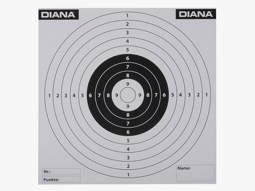 Luftgewehr Zielscheibe Diana 10er Ring 14x14 cm 100 StĂĽck