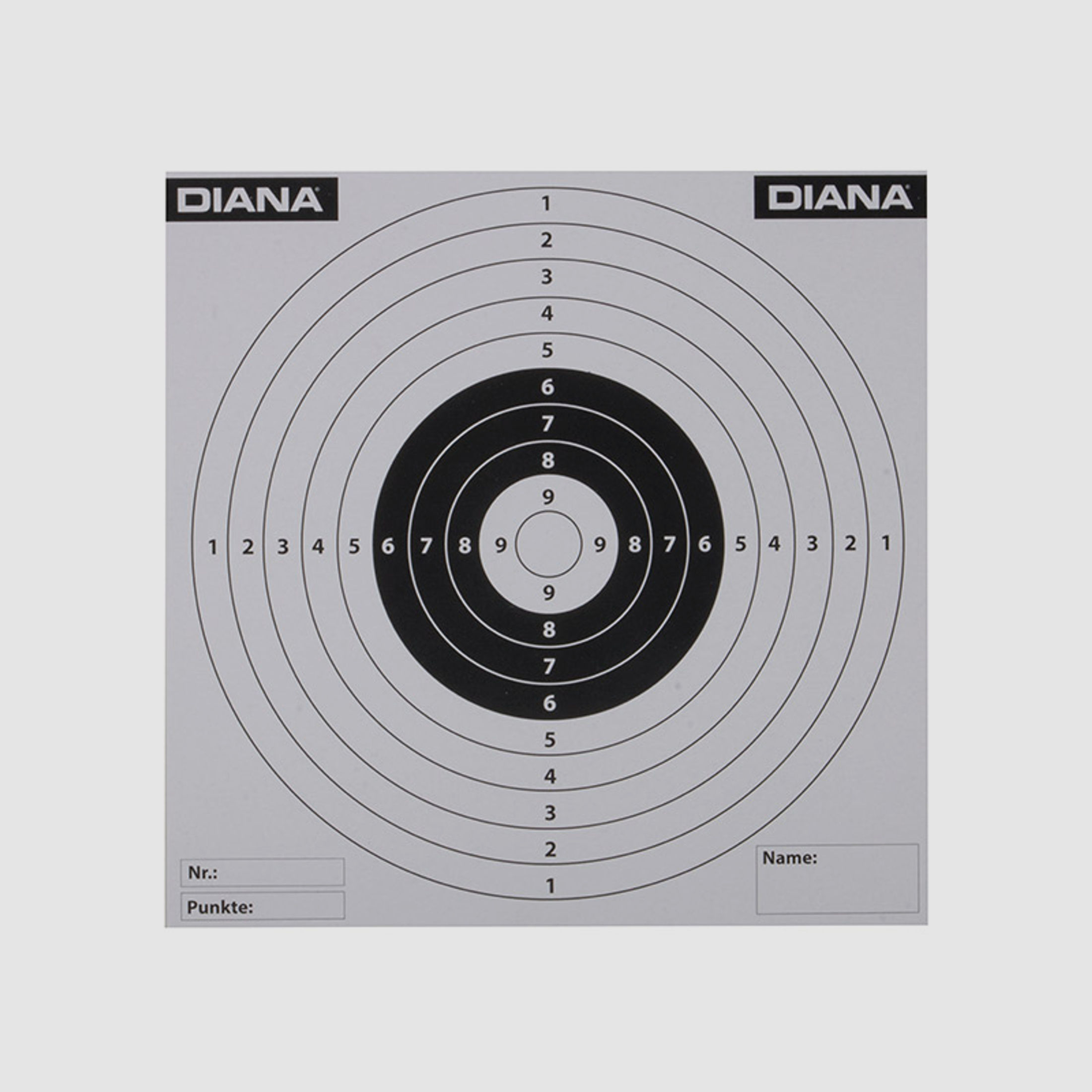 Luftgewehr Zielscheibe Diana 10er Ring 14x14 cm 100 StĂĽck