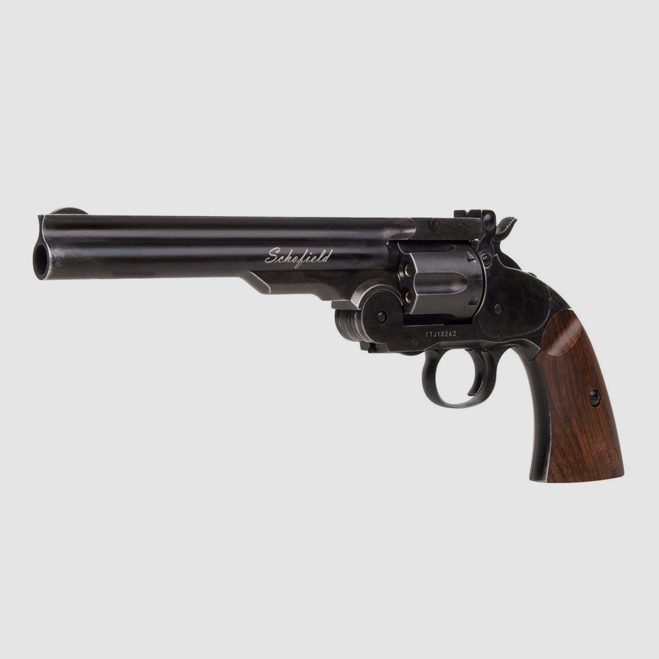 CO2 Softair Revolver ASG Schofield 6 Zoll Aging Black schwarz Kaliber 6 mm BB (P18)
