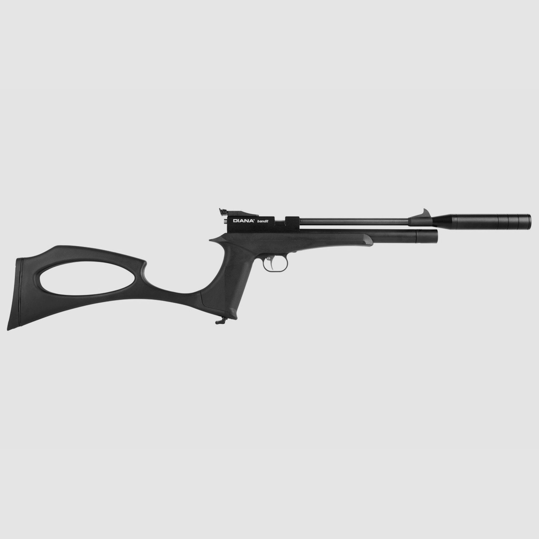 Pressluftpistole Diana bandit black Kunststoffgriff mit Hinterschaft SchalldĂ¤mpfer Kaliber 5,5 mm (P18)