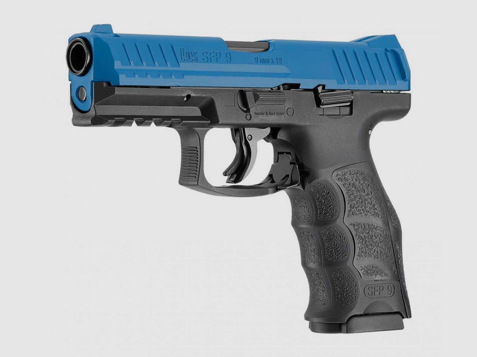 CO2 Pistole RAM Markierer Heckler & Koch SFP9 T4E blauer Schlitten fĂĽr Gummi-, Pfeffer- und Farbkugeln Kaliber .43 (P18)