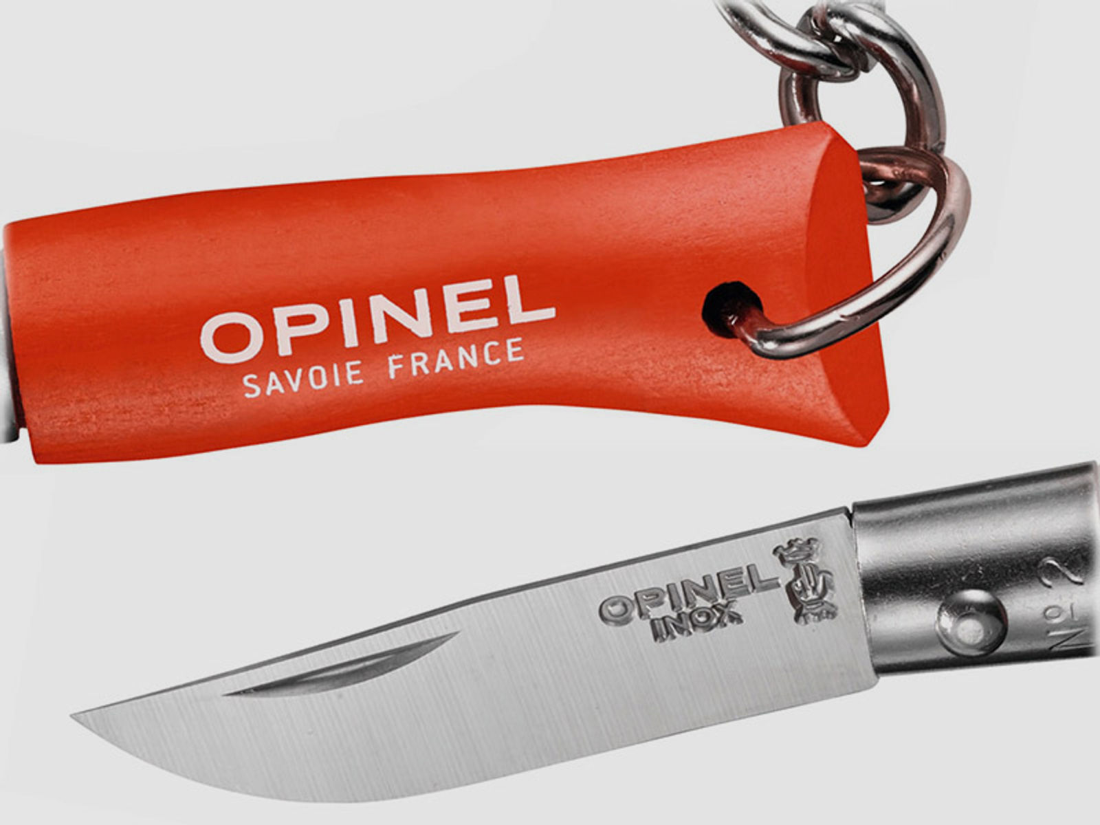 SchlĂĽsselanhĂ¤nger Mini Taschenmesser Opinel Colorama No2 Stahl 12C27 KlingenlĂ¤nge 3,5 cm orange
