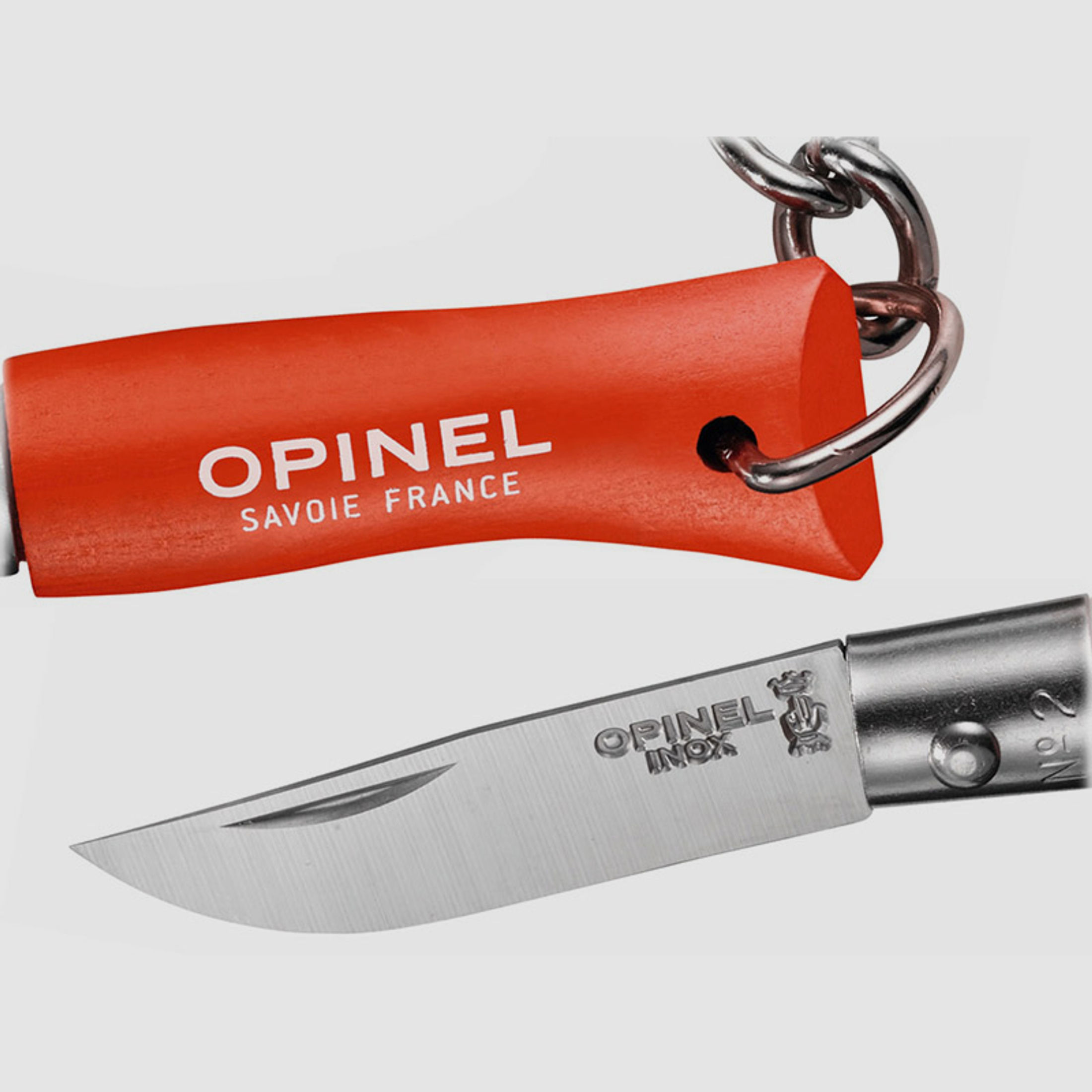 SchlĂĽsselanhĂ¤nger Mini Taschenmesser Opinel Colorama No2 Stahl 12C27 KlingenlĂ¤nge 3,5 cm orange