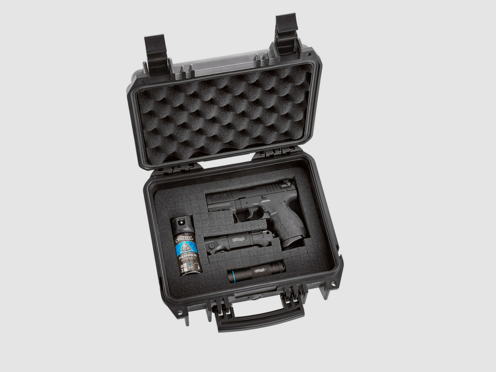 Schreckschuss Pistole Walther P22Q R2D Kit mit Lampe Messer Pfefferspray Koffer Kaliber 9 mm P.A.K. (P18)