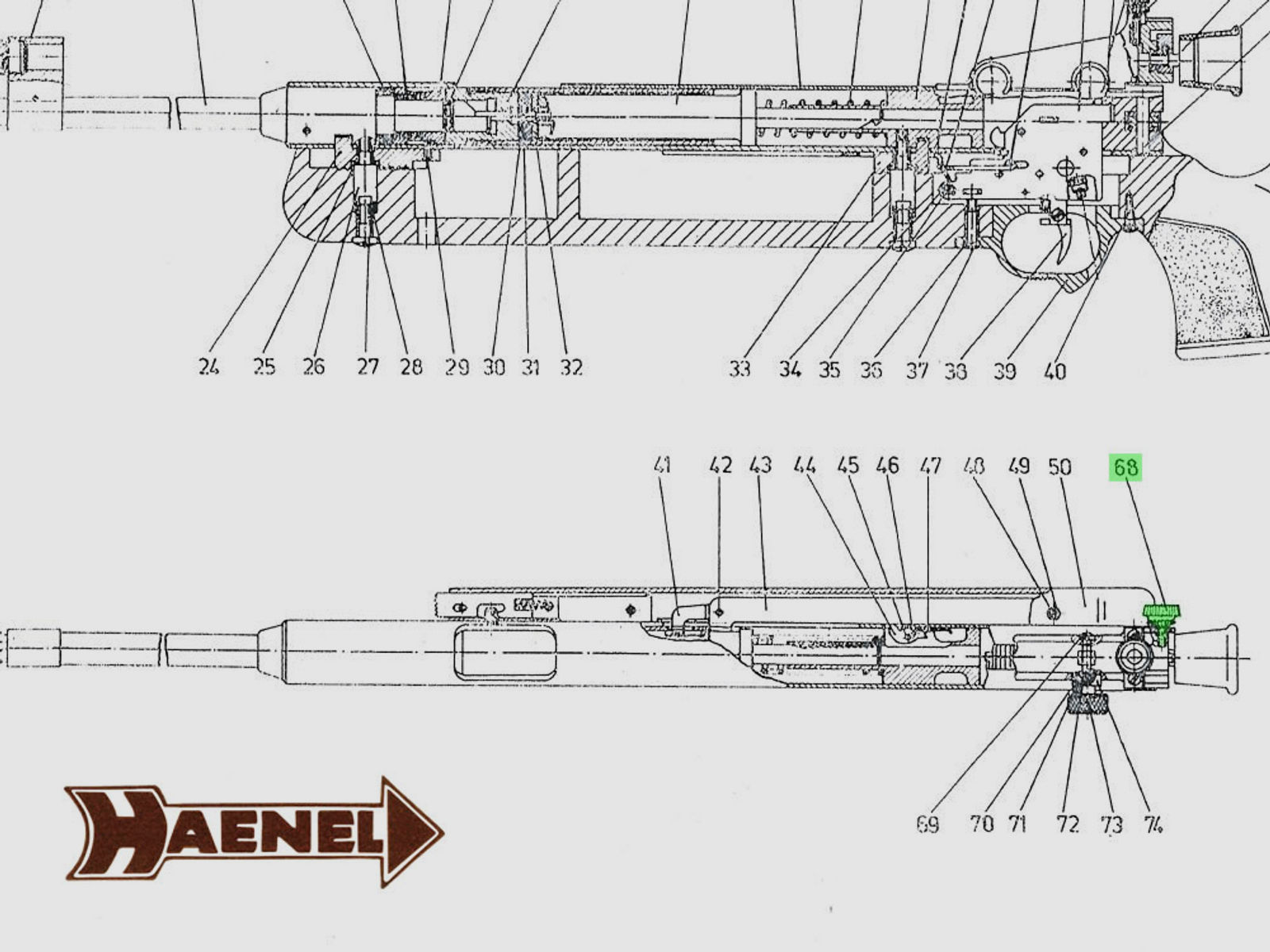 Stellschraube Seitenverstellung Diopter von Haenel Luftgewehr 312 Rechtsgewinde