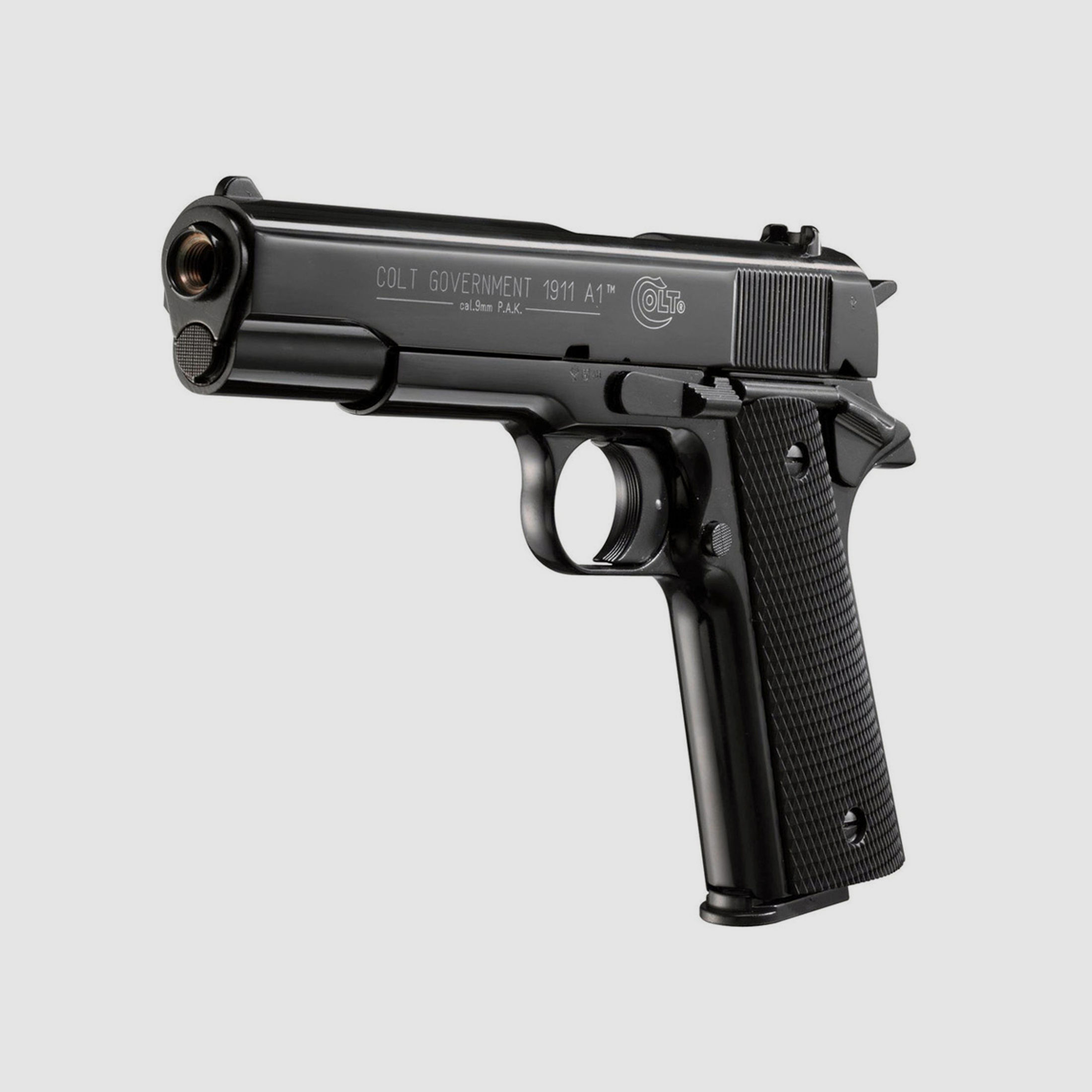 Schreckschuss Pistole Colt Government 1911 A1 schwarz Kaliber 9 mm P.A.K. (P18) + 25 Schuss