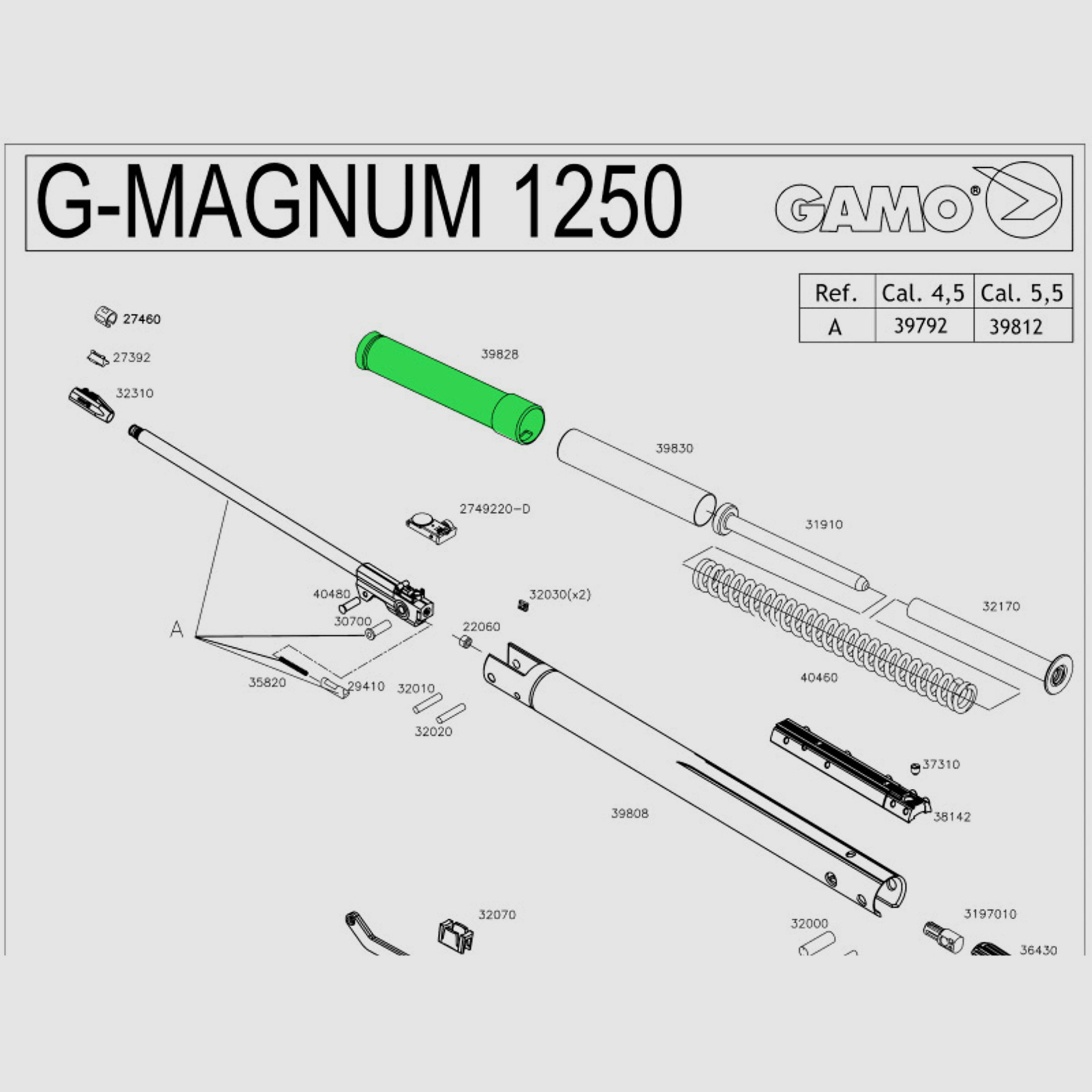Kolben fĂĽr Luftgewehr Gamo G-Magnum 1250 Hunter 1250 Grizzly