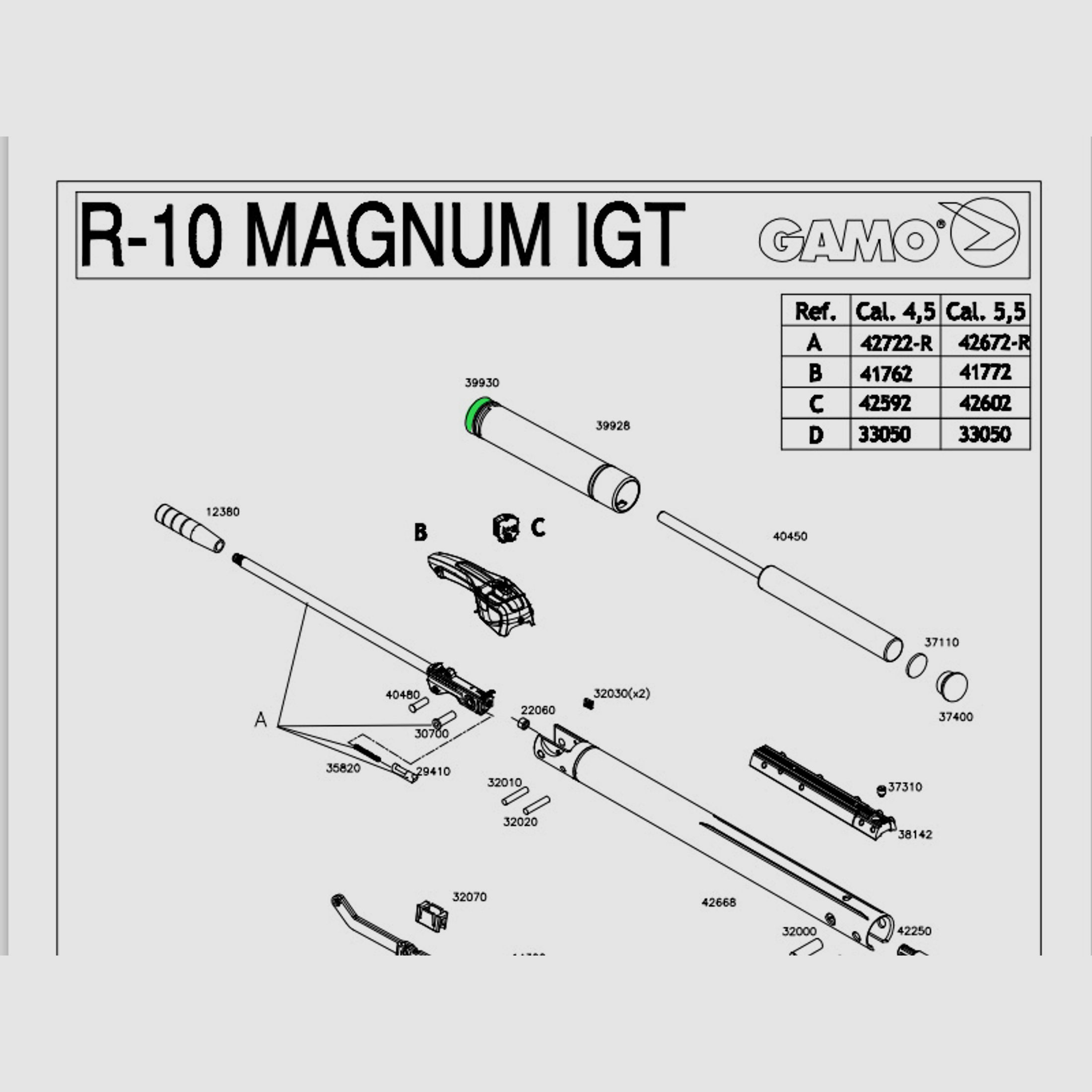 Kolbendichtung fĂĽr Luftgewehr Gamo Replay 10 Magnum IGT und IGT 1 Modelle, Ersatzteil