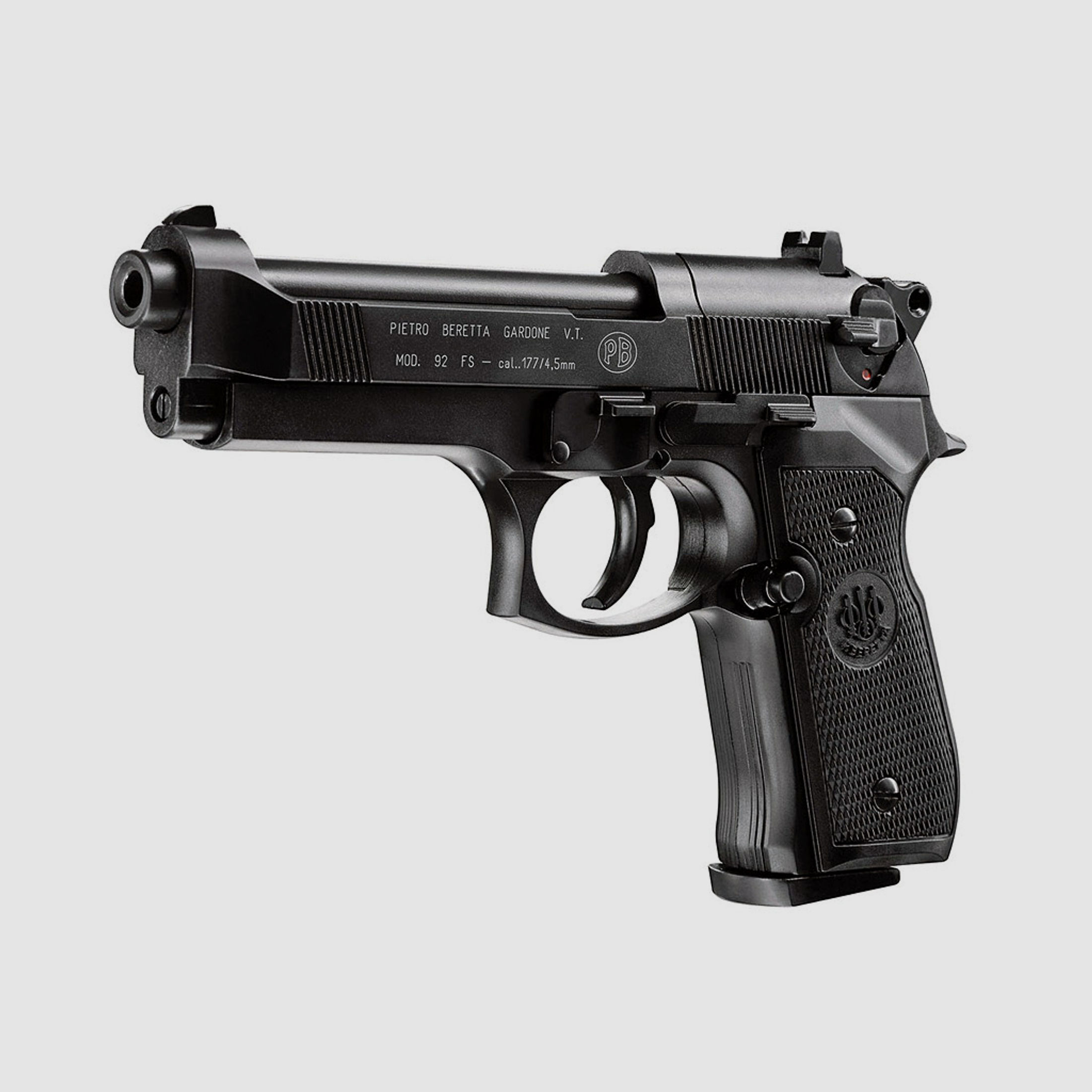 CO2 Pistole Beretta M 92 FS schwarz Kunststoffgriffschalen Kaliber 4,5 mm (P18)+ Diabolos CO2 Kapsel