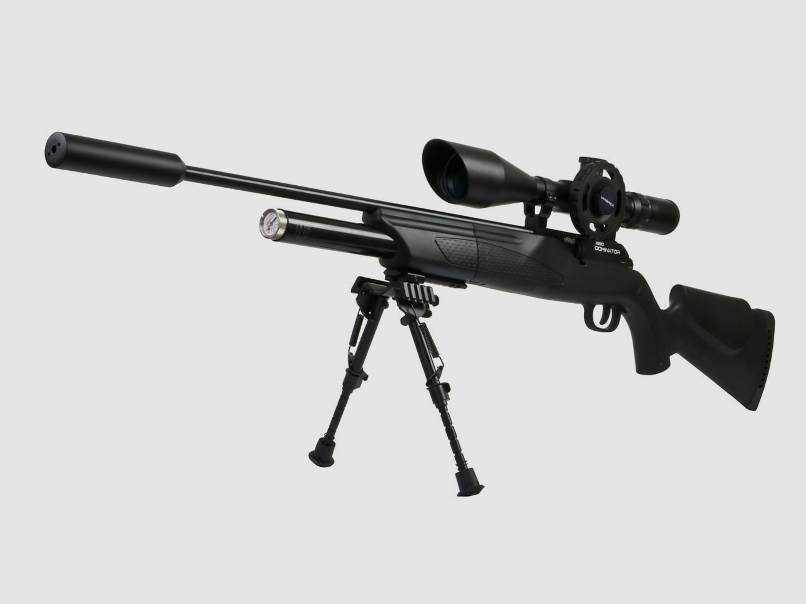 Pressluftgewehr Walther 1250 Dominator FT Kunststoffschaft Zielfernrohr 8-32x56 SchalldĂ¤mpfer und Zweibein Kaliber 4,5 mm (P18)