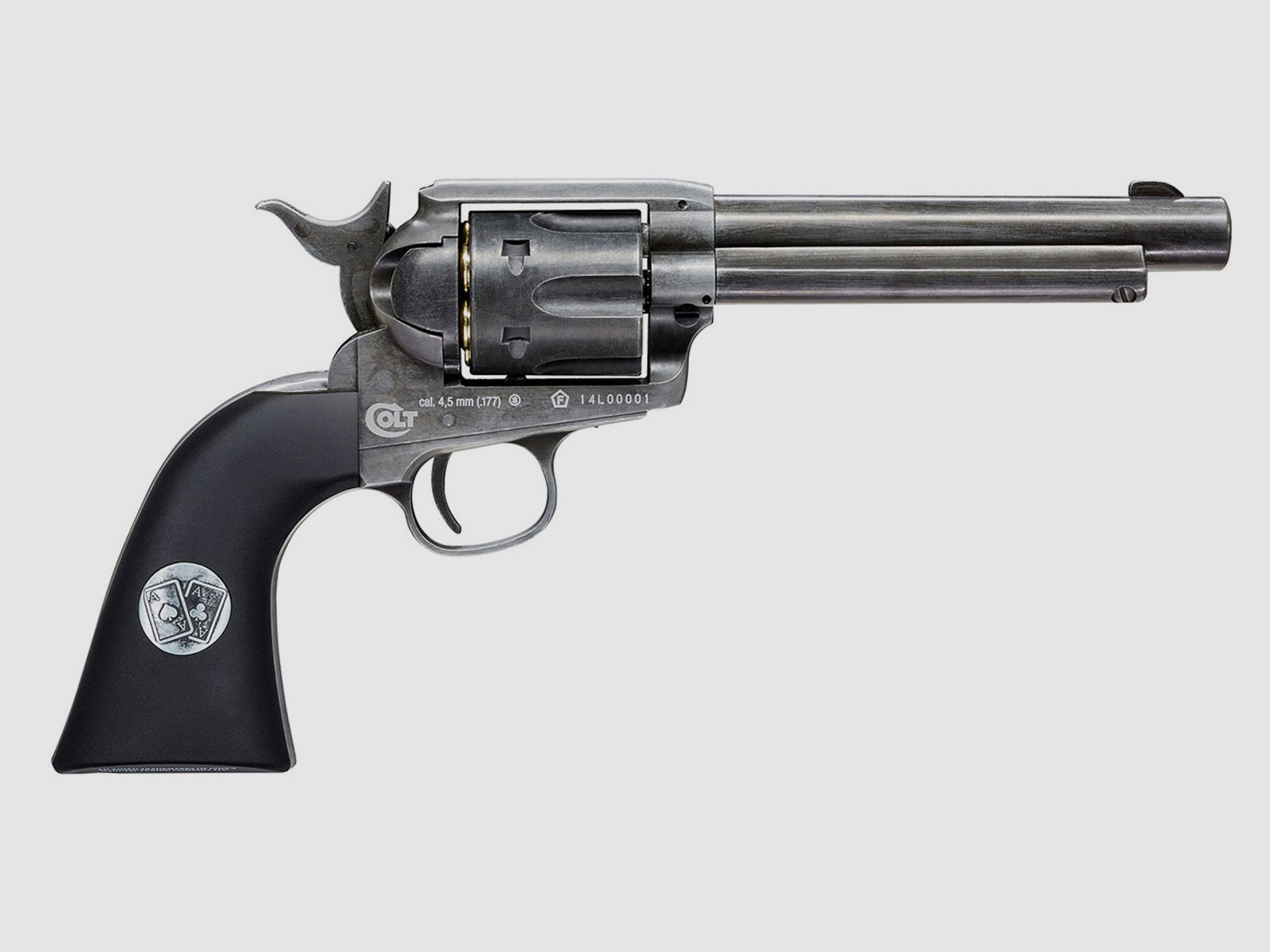 CO2 Revolver Colt Single Action Army SAA Double Aces Duel Set Antik Finish Kaliber 4,5 mm BB (P18)