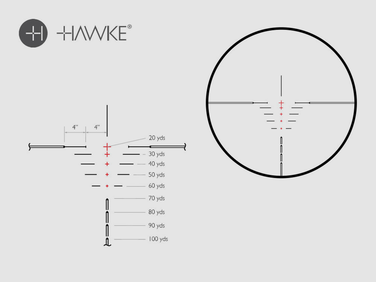 HAWKE Armbrust Zielfernrohr XB1 1.5-5x32, beleuchtetes SR Absehen