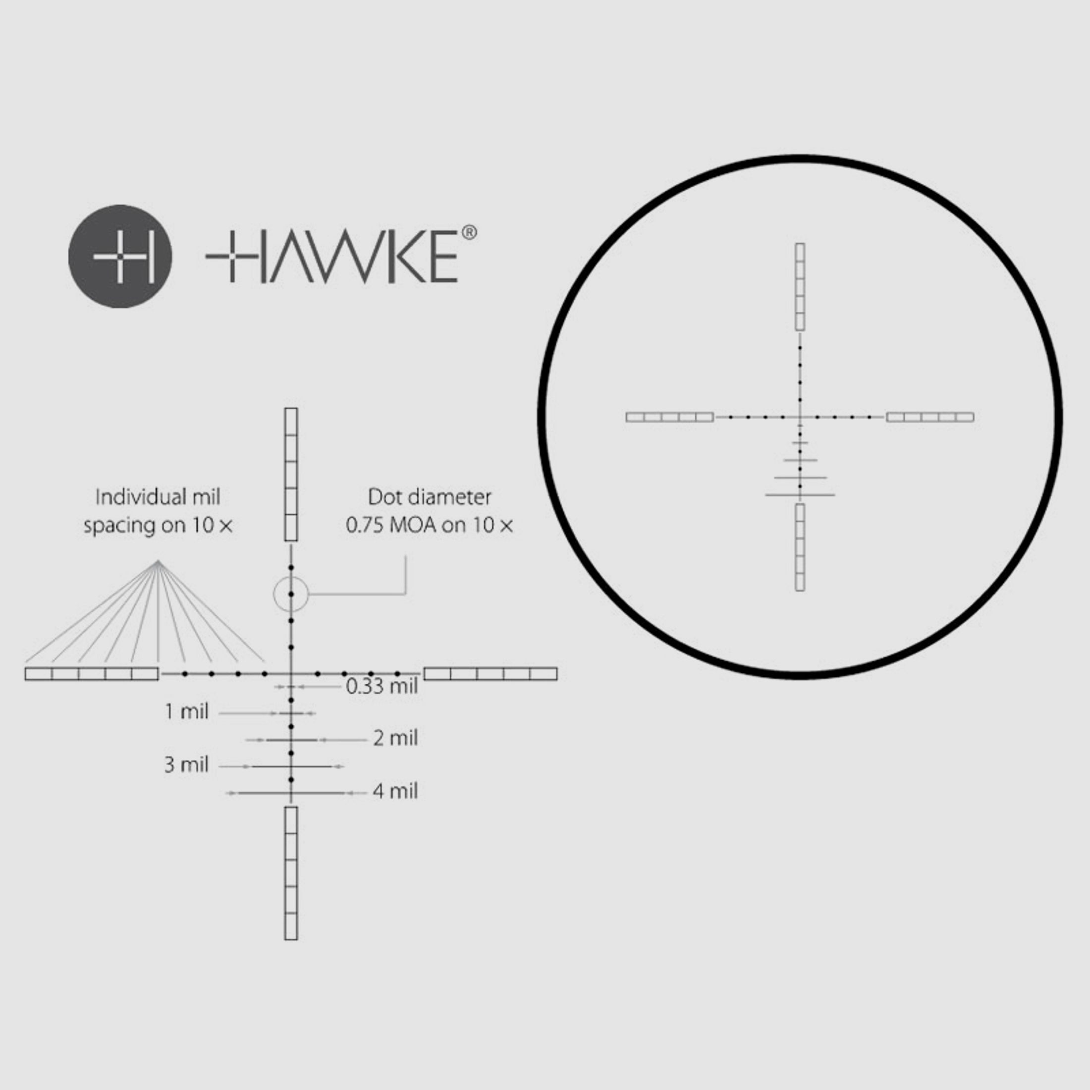 Zielfernrohr Hawke Airmax 4-12Ă—50 AMX, 1 Zoll Tubus, AMX Absehen unbeleuchtet