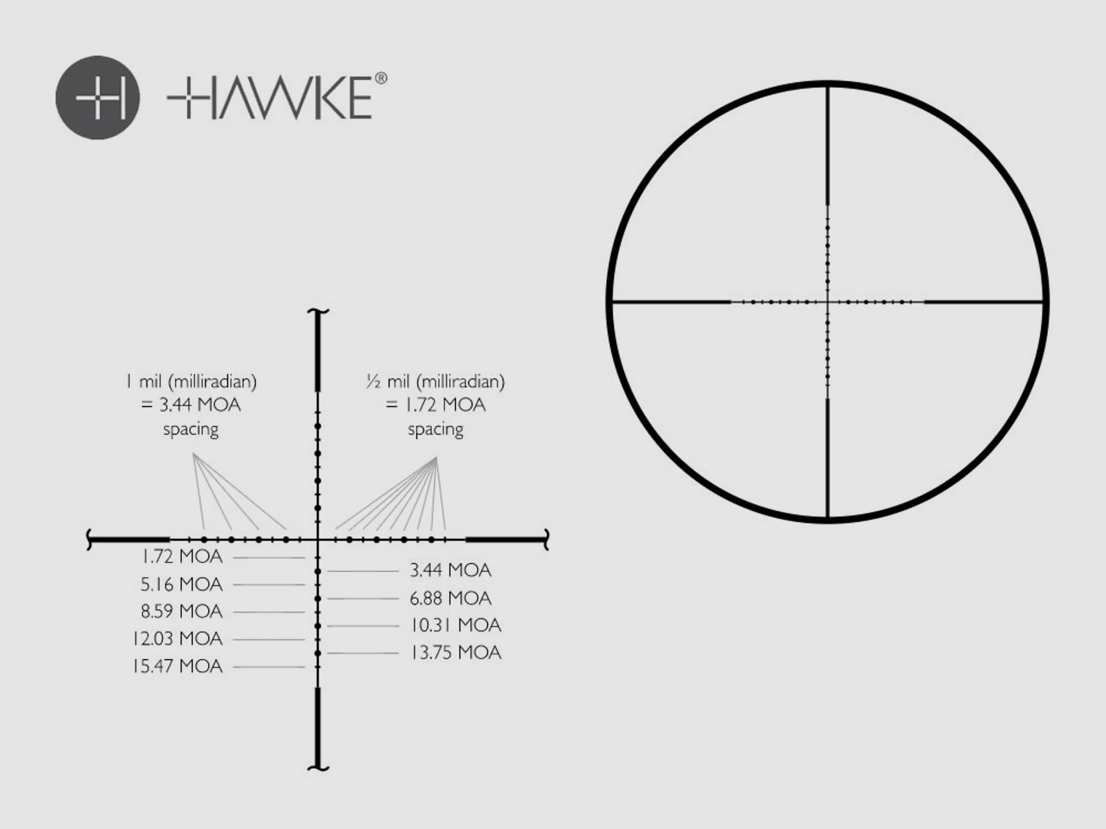 HAWKE Zielfernrohr VANTAGE 4-16x44 SF, 1 Zoll Tubus, Absehen HALF Mil Dot