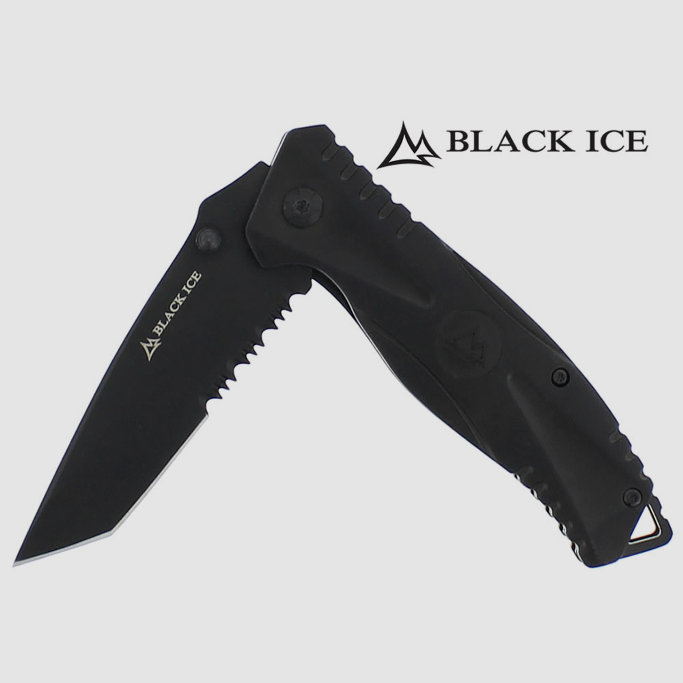 Einhandmesser BLACK ICE One Stahl 440er KlingenlĂ¤nge 8,7 mit GĂĽrtelclip (P18)