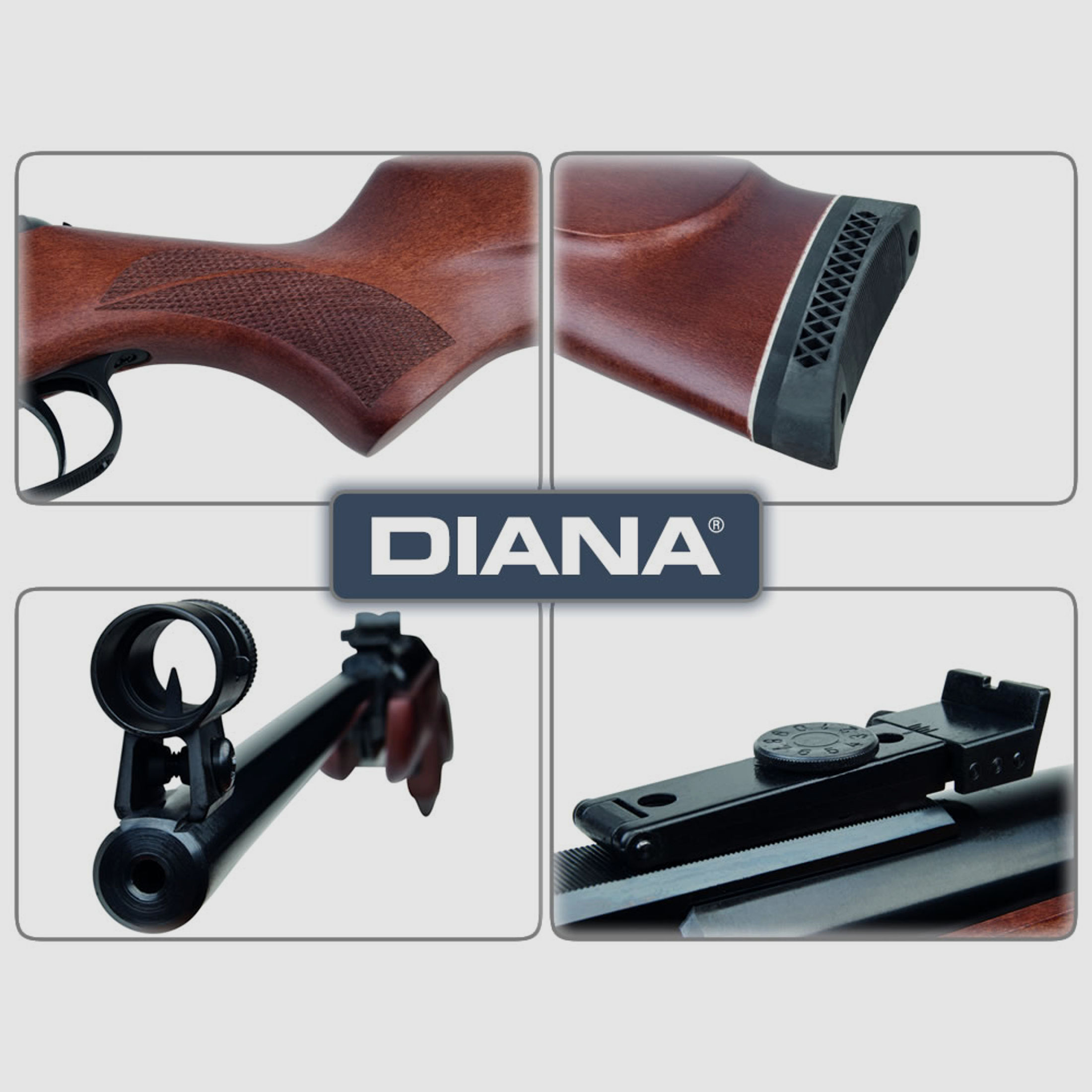 Kipplauf Luftgewehr Diana 34 Premium Metallvisier Wechselkorne Kaliber 4,5 mm (P18)
